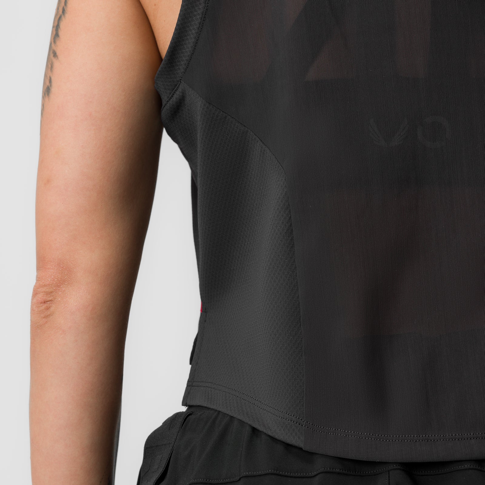 ASRV x Equinox AeroSilver® Cropped Training Tank - Black - Image 4