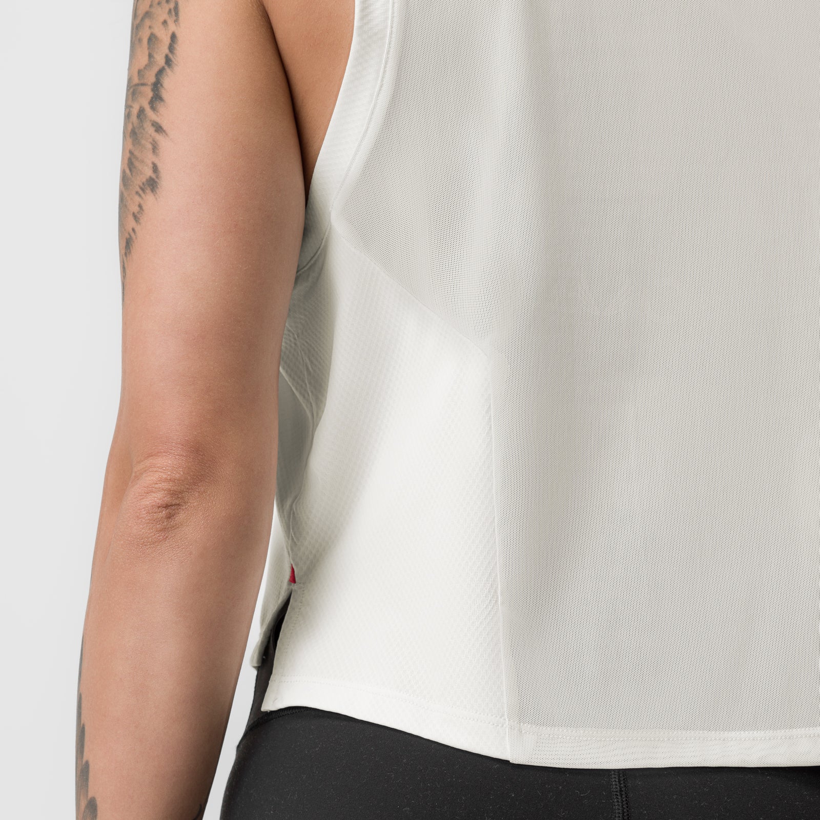 ASRV x Equinox AeroSilver® Cropped Training Tank - Ivory Cream - Image 3