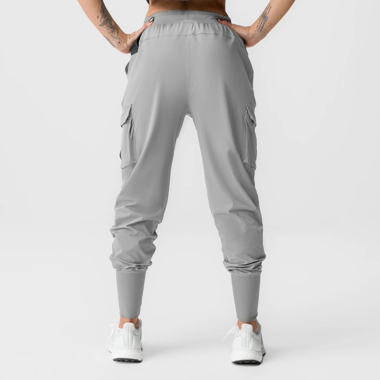 ASRV x Tonal Women's Tetra-Lite® Cargo High Rib Jogger - Slate Grey - Image 3