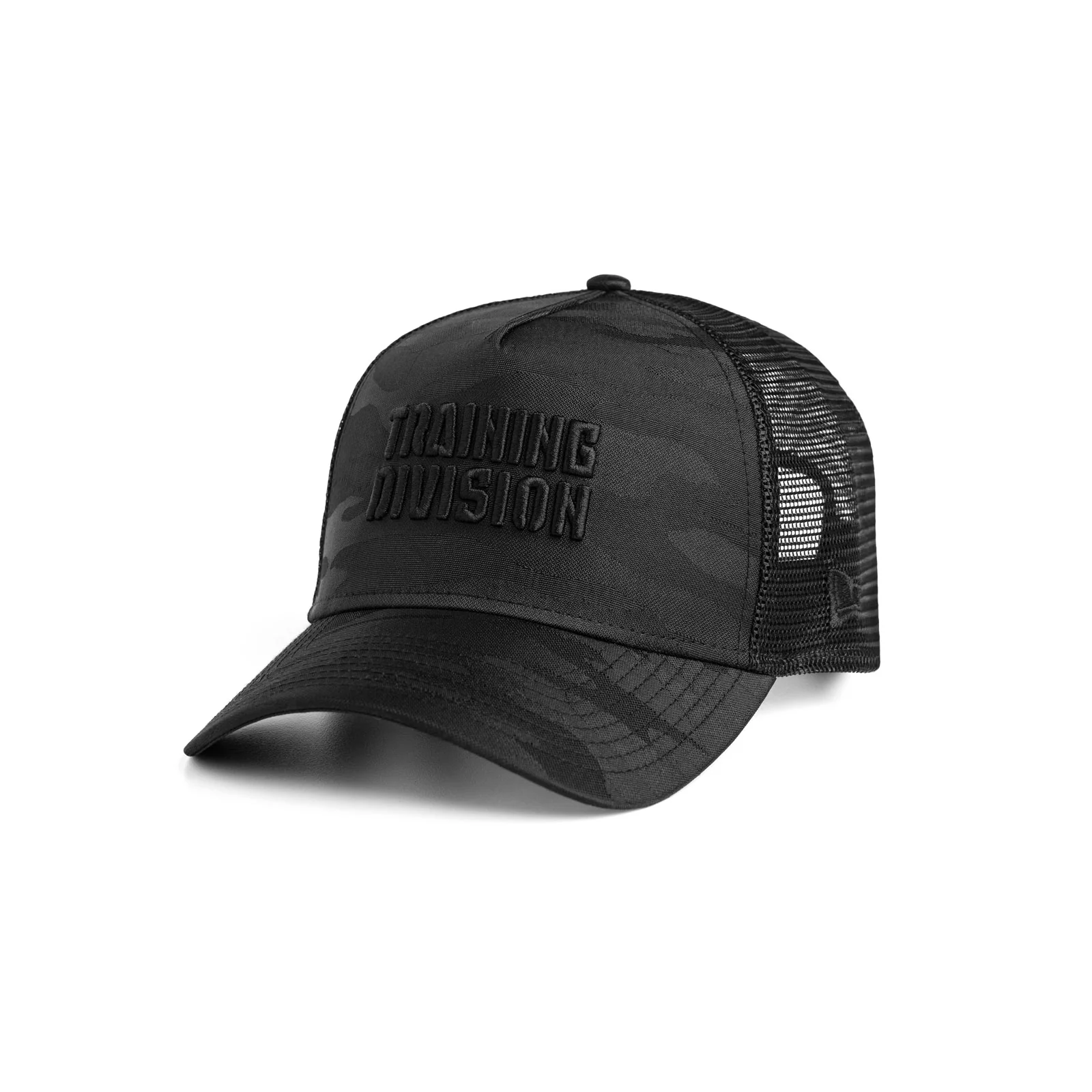 New Era® 9Forty® A-Frame Trucker Hat - Black Camo/Black "Blade TD" - Image 2