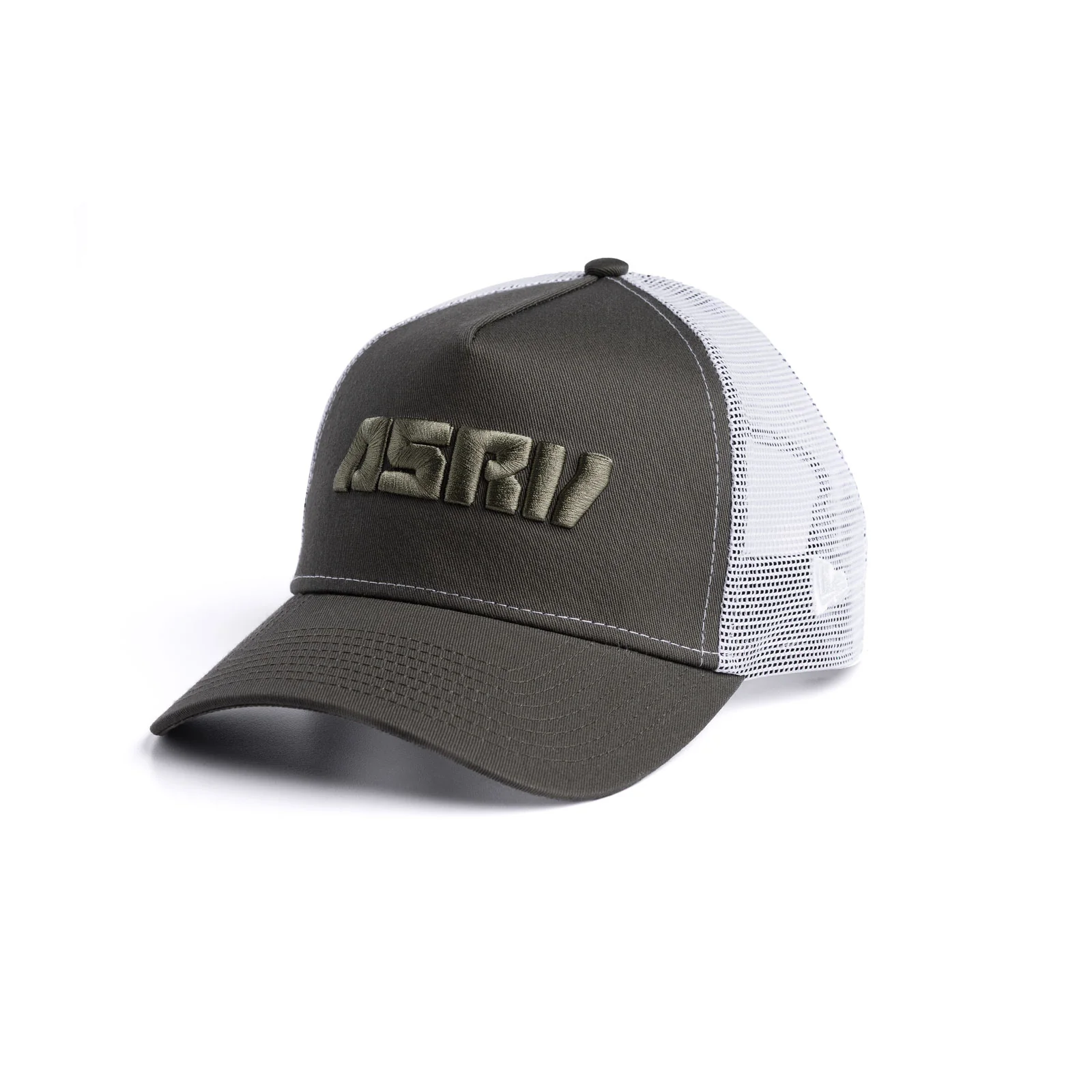 New Era® 9Forty® A-Frame Trucker Hat - Faded Olive/White "Blade" - Image 2