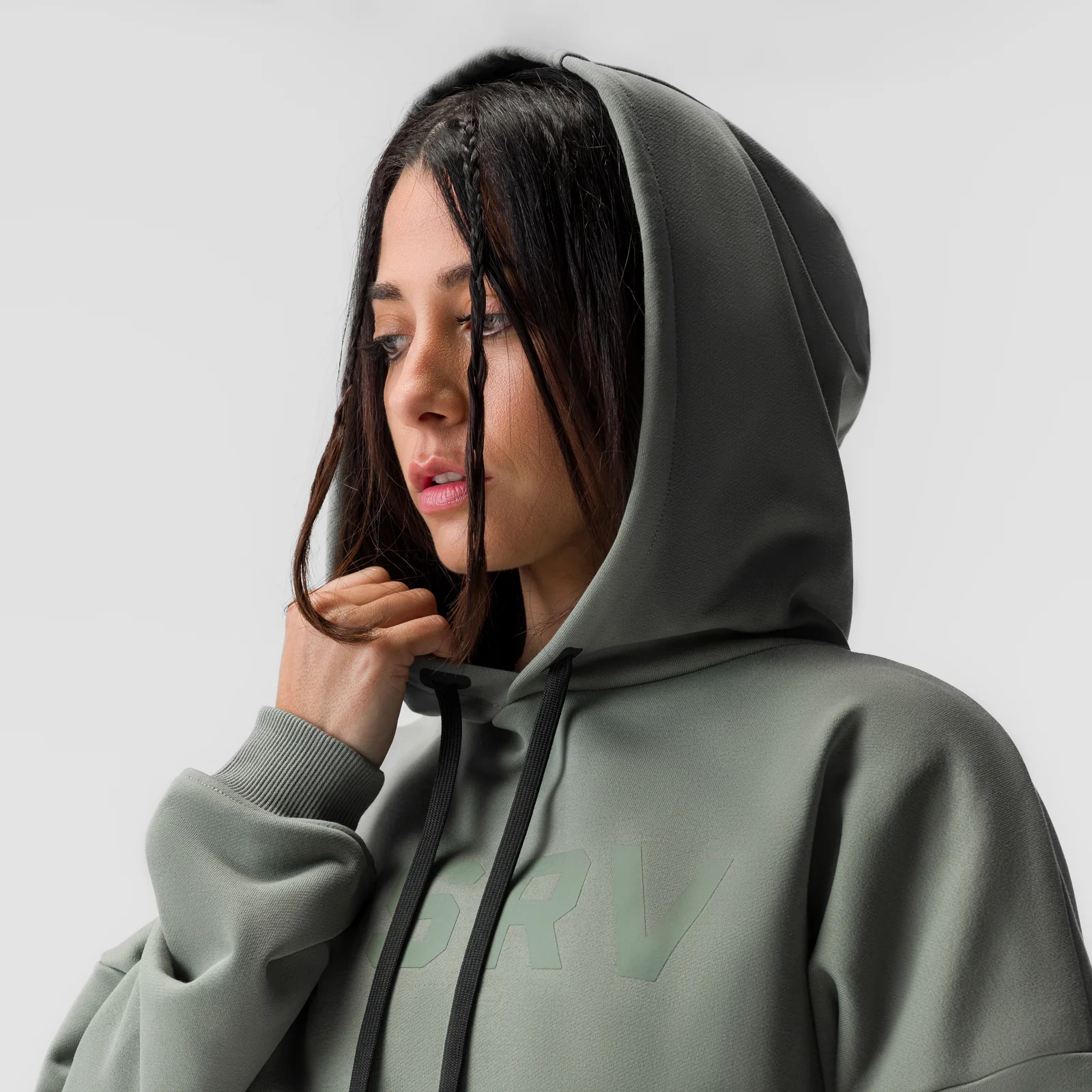 ASRV x Equinox Sorona® French-Terry Cropped Hoodie - Sage - Image 3