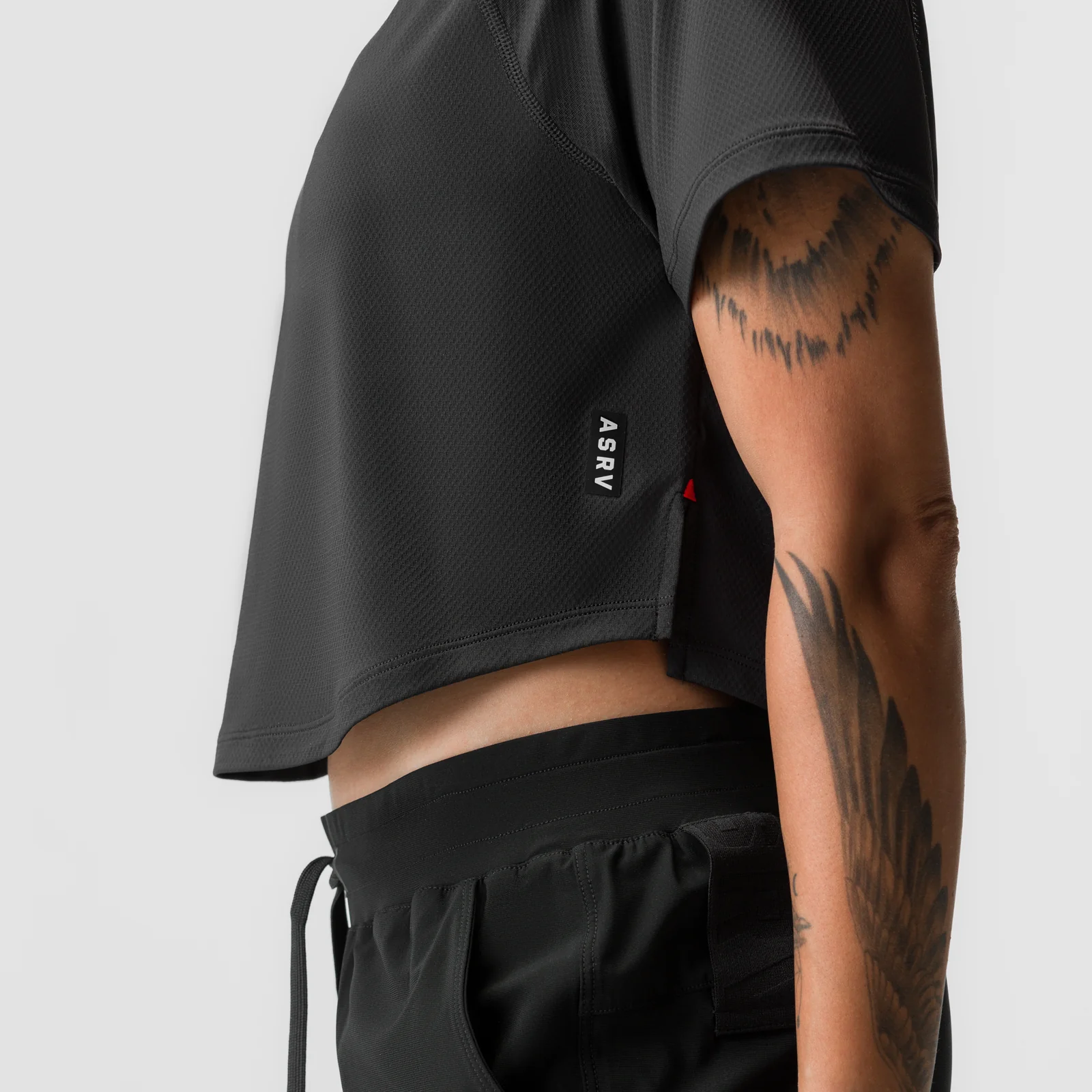 ASRV x Equinox AeroSilver® Cropped Training Tee - Black - Image 3