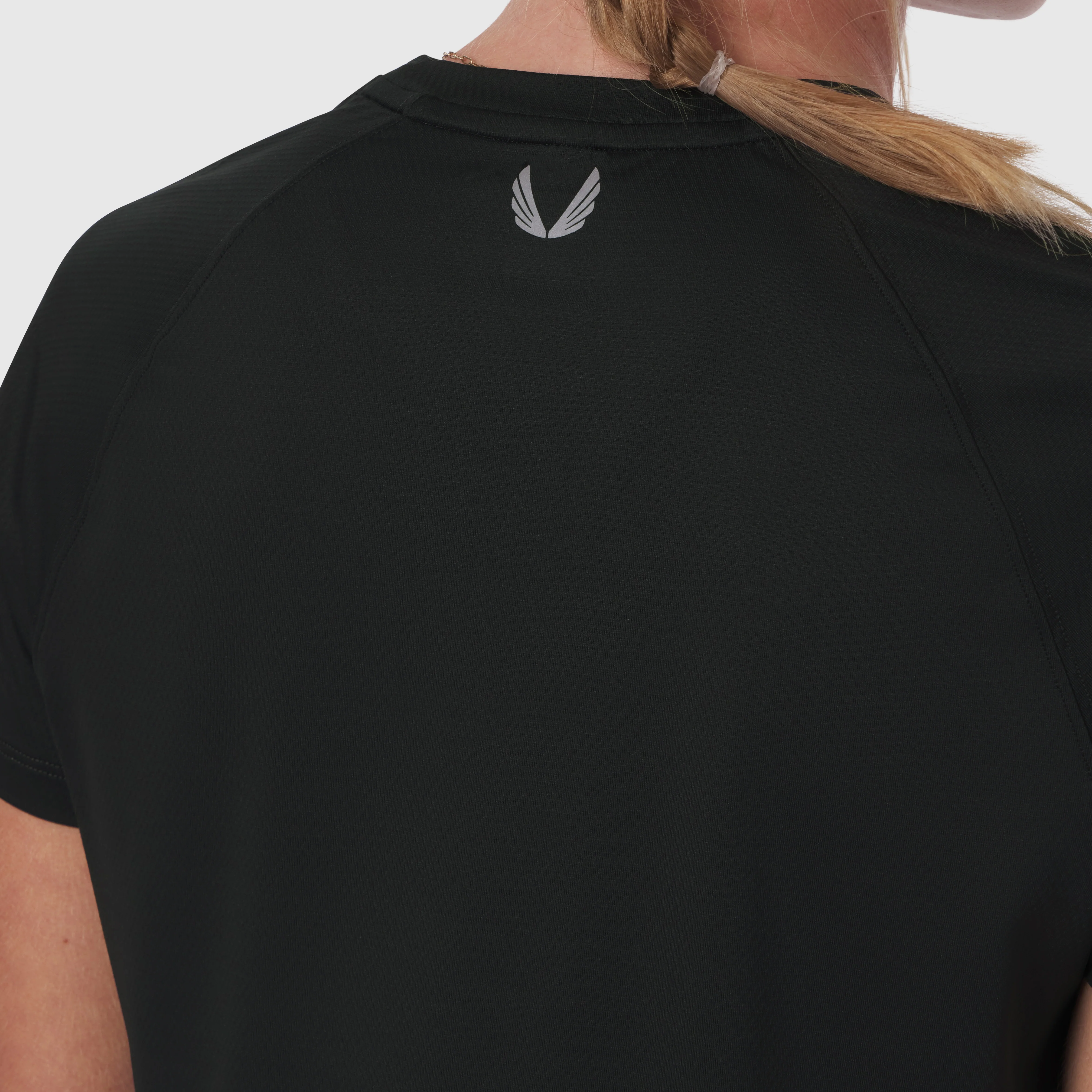 W018. AeroSilver® Cropped Tee - Black - Image 5