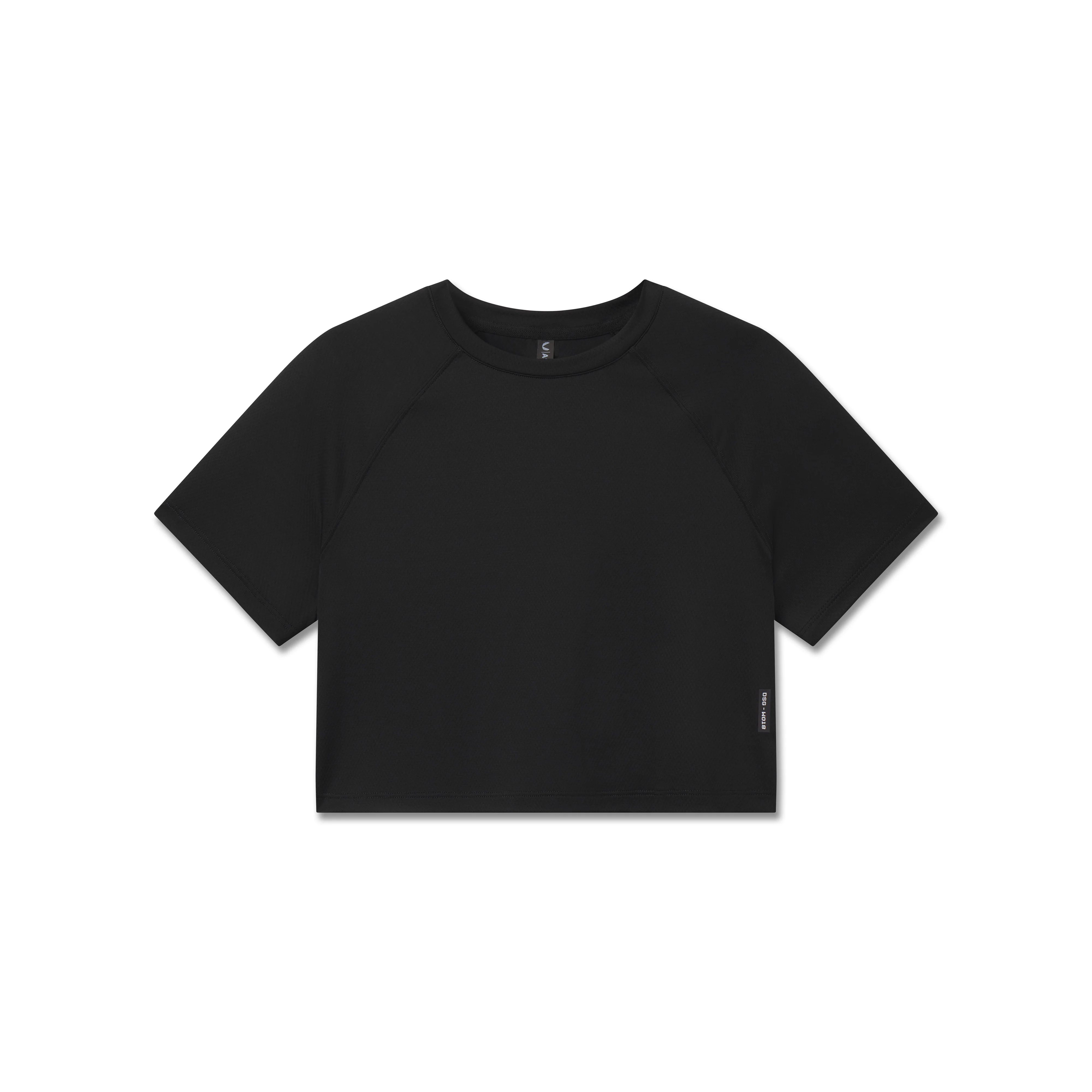 W018. AeroSilver® Cropped Tee - Black - Image 7