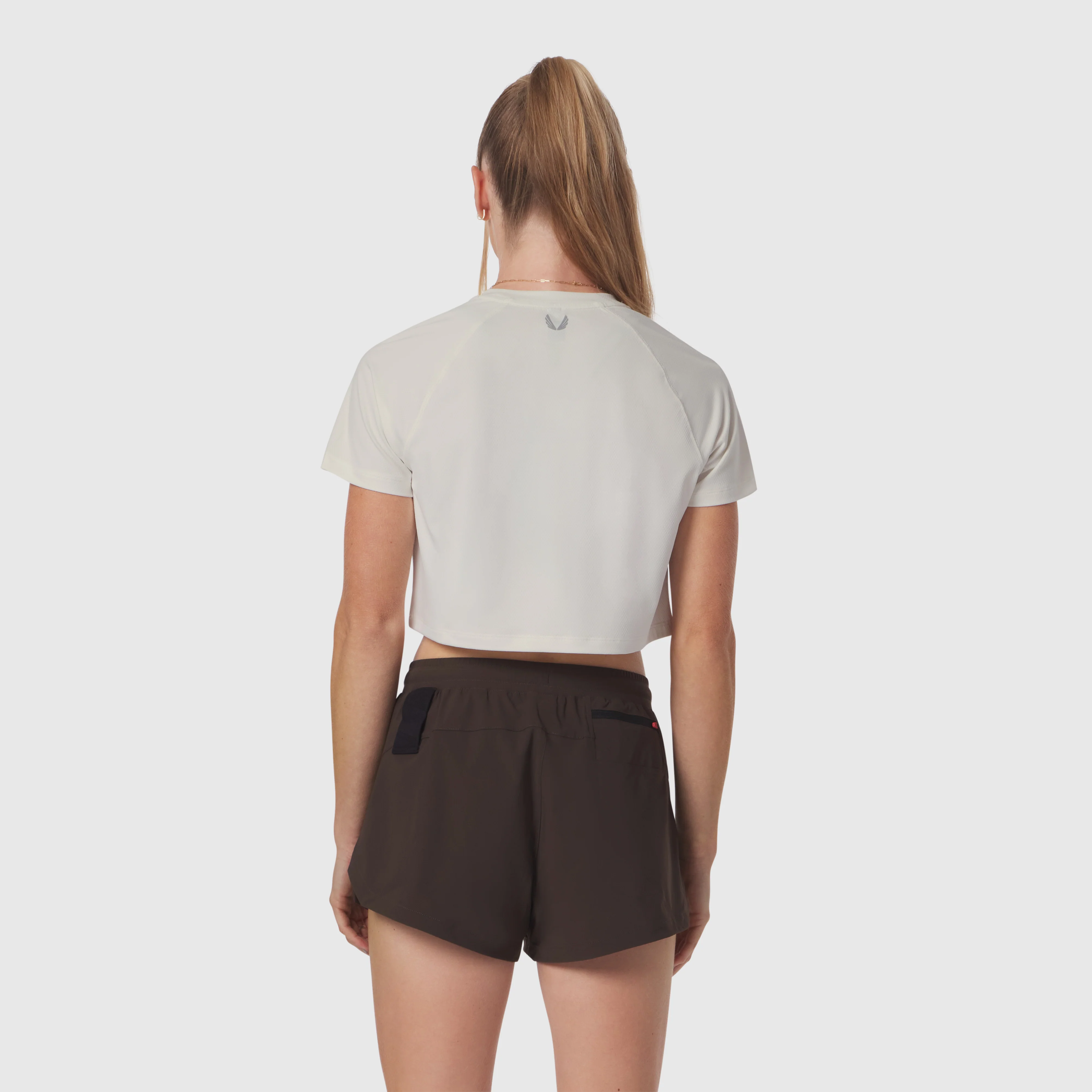 W018. AeroSilver® Cropped Tee - Ivory Cream - Image 2