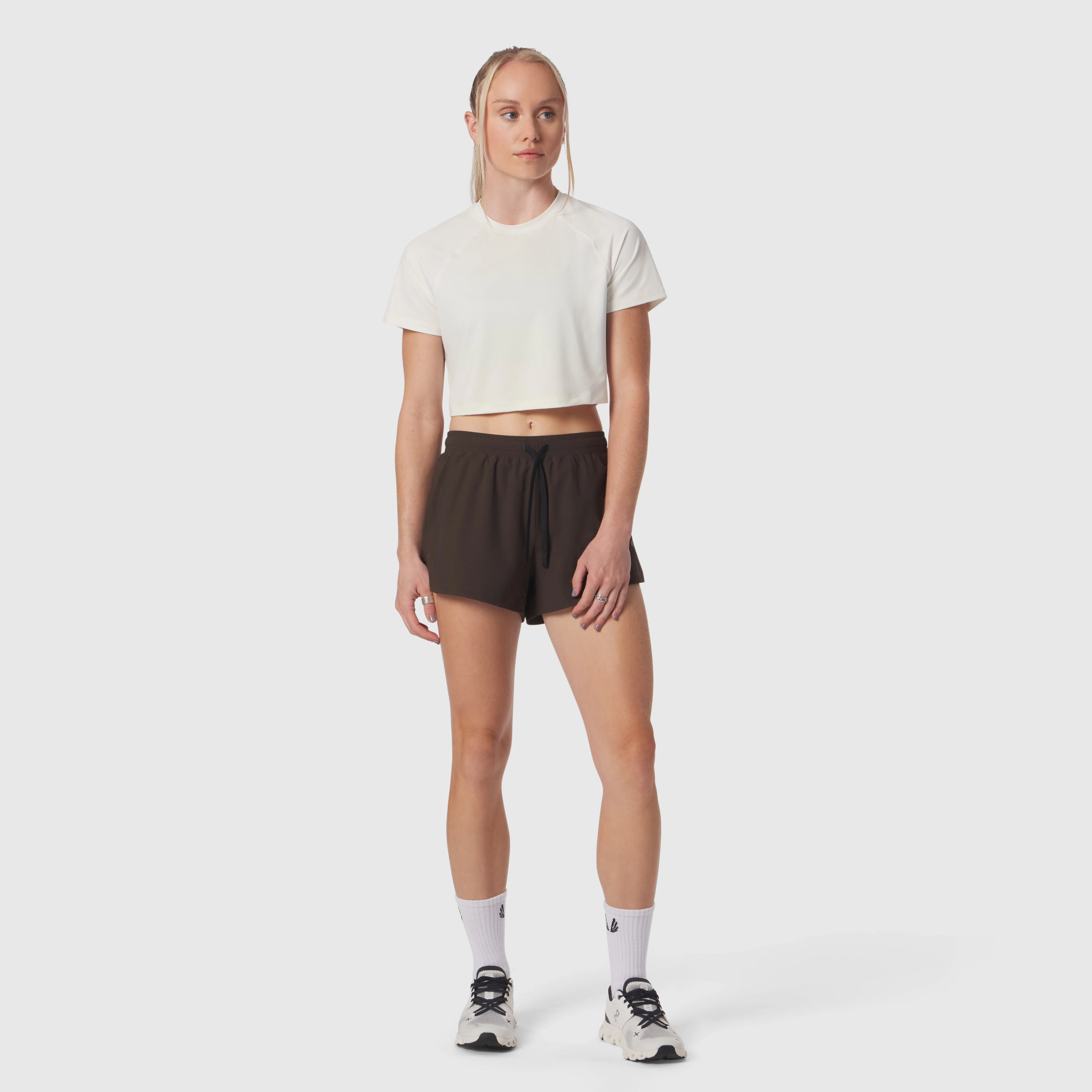 W018. AeroSilver® Cropped Tee - Ivory Cream - Image 6