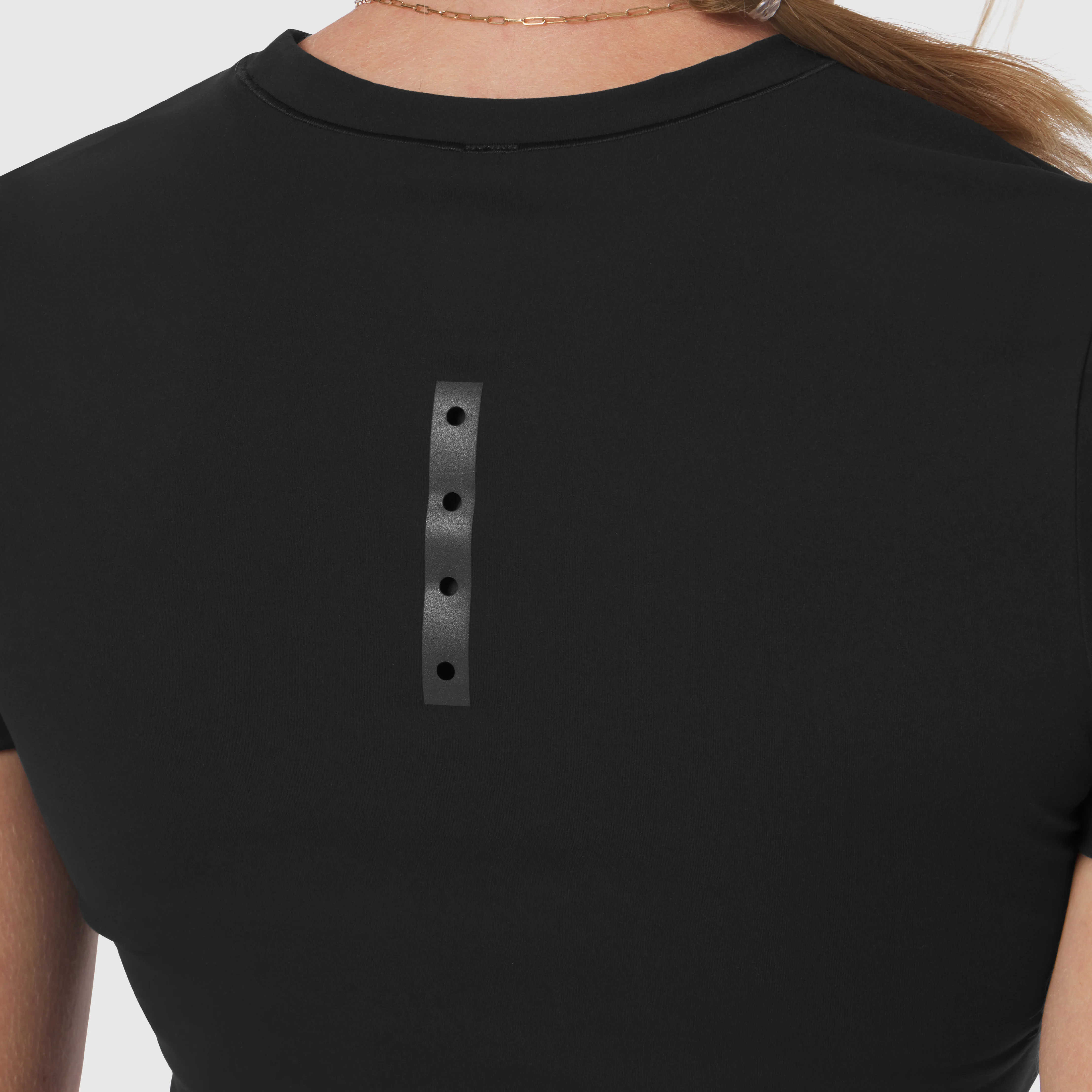 W019. LYCRA® Cropped Tee - Black - Image 5