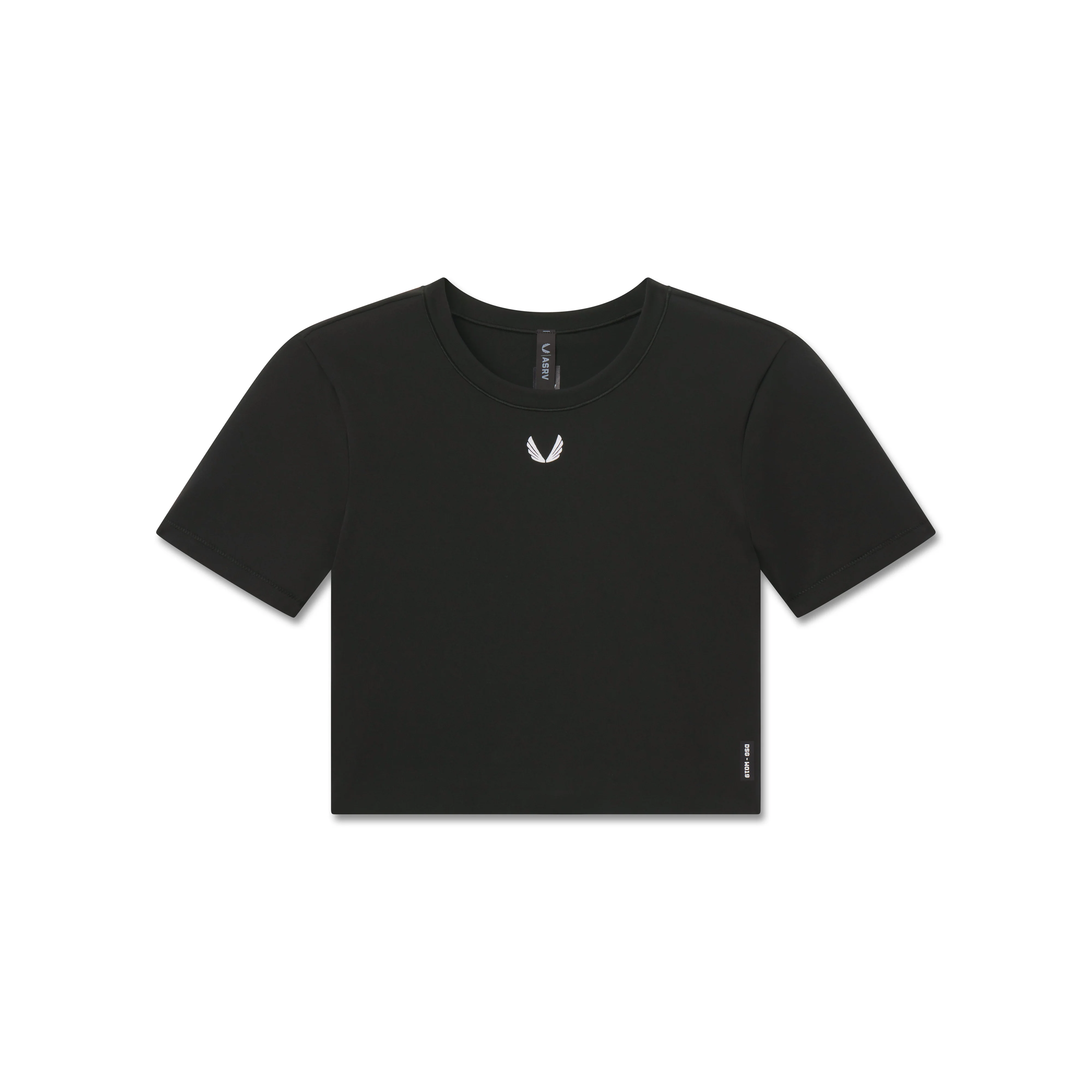 W019. LYCRA® Cropped Tee - Black - Image 7