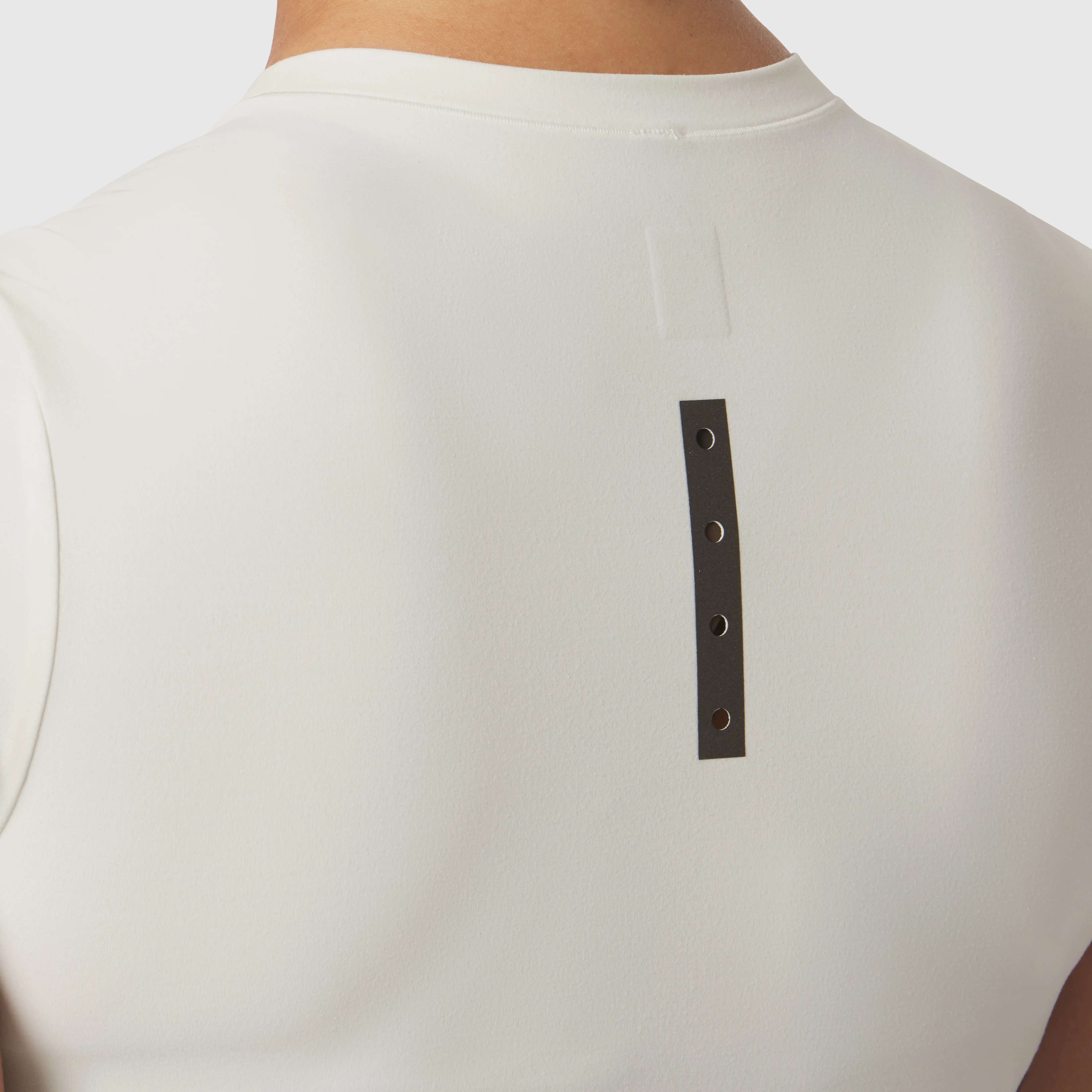 W019. LYCRA® Cropped Tee - Ivory Cream - Image 5