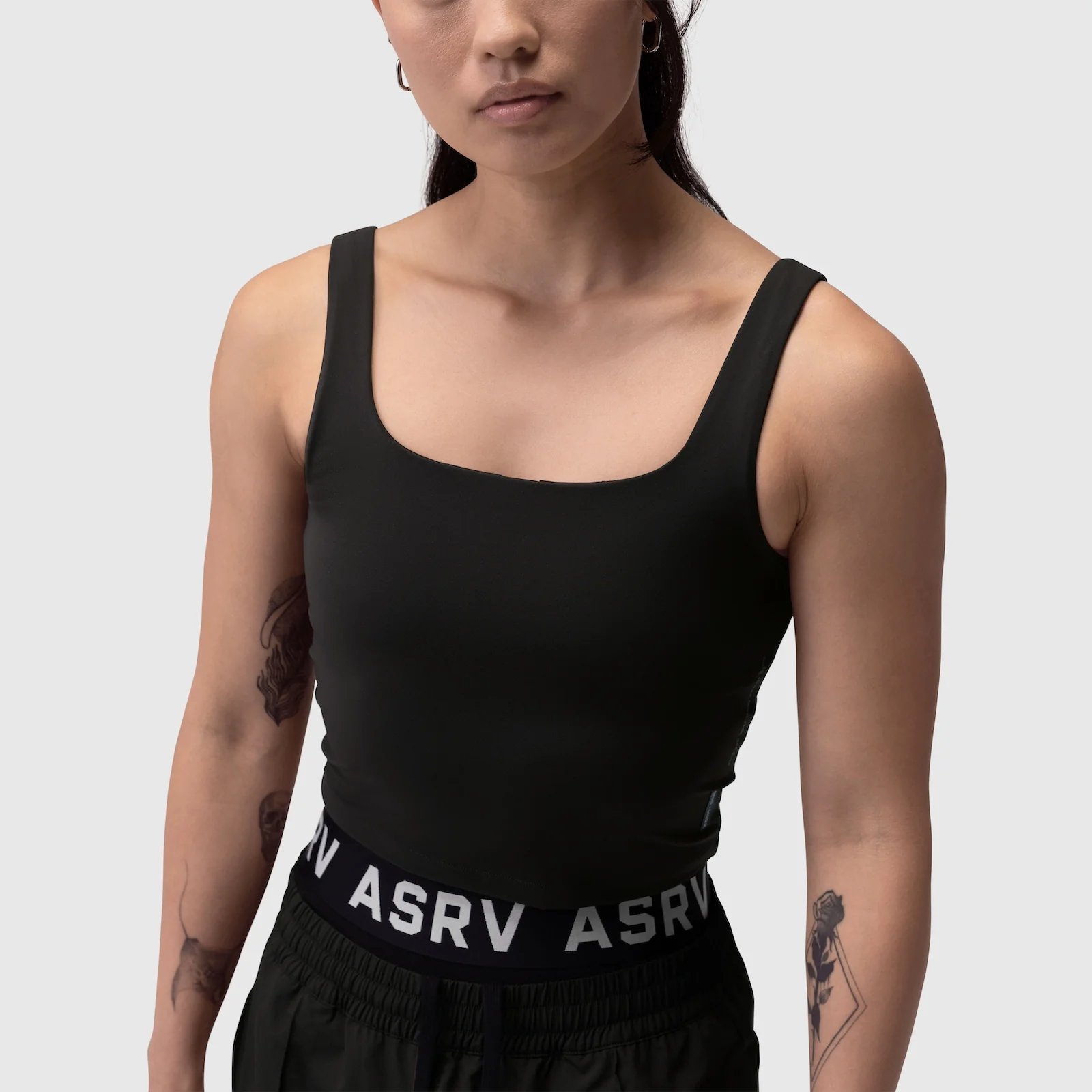 W022. LYCRA® 2-in-1 Tank Top - Black - Image 10