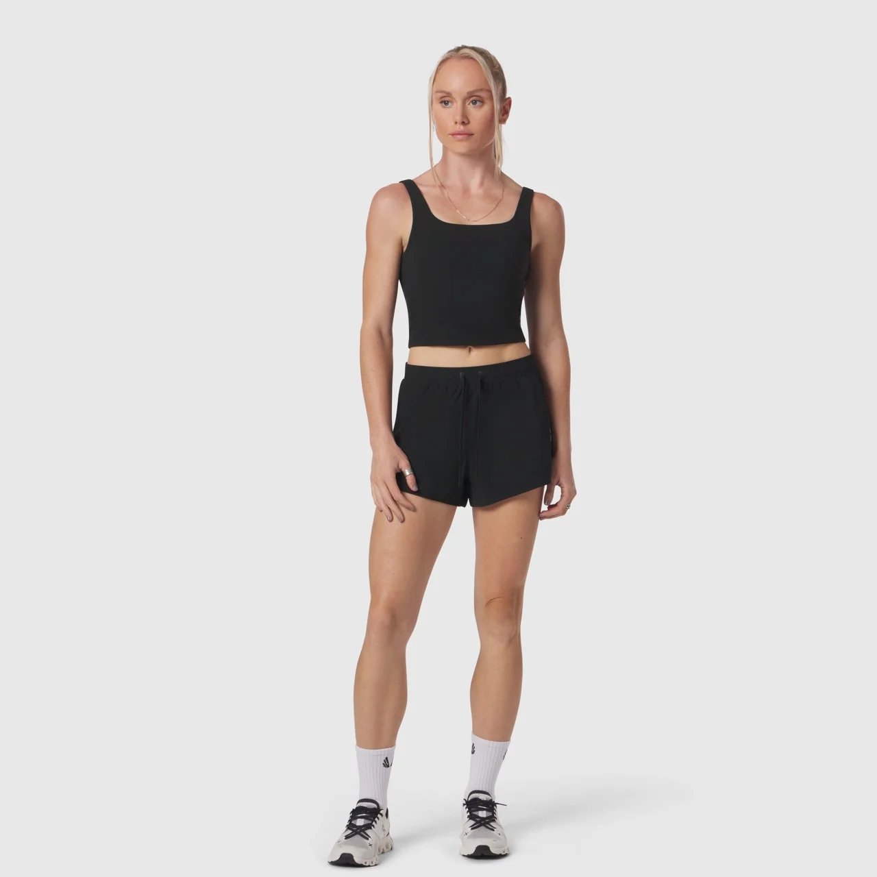 W022. LYCRA® 2-in-1 Tank Top - Black - Image 5