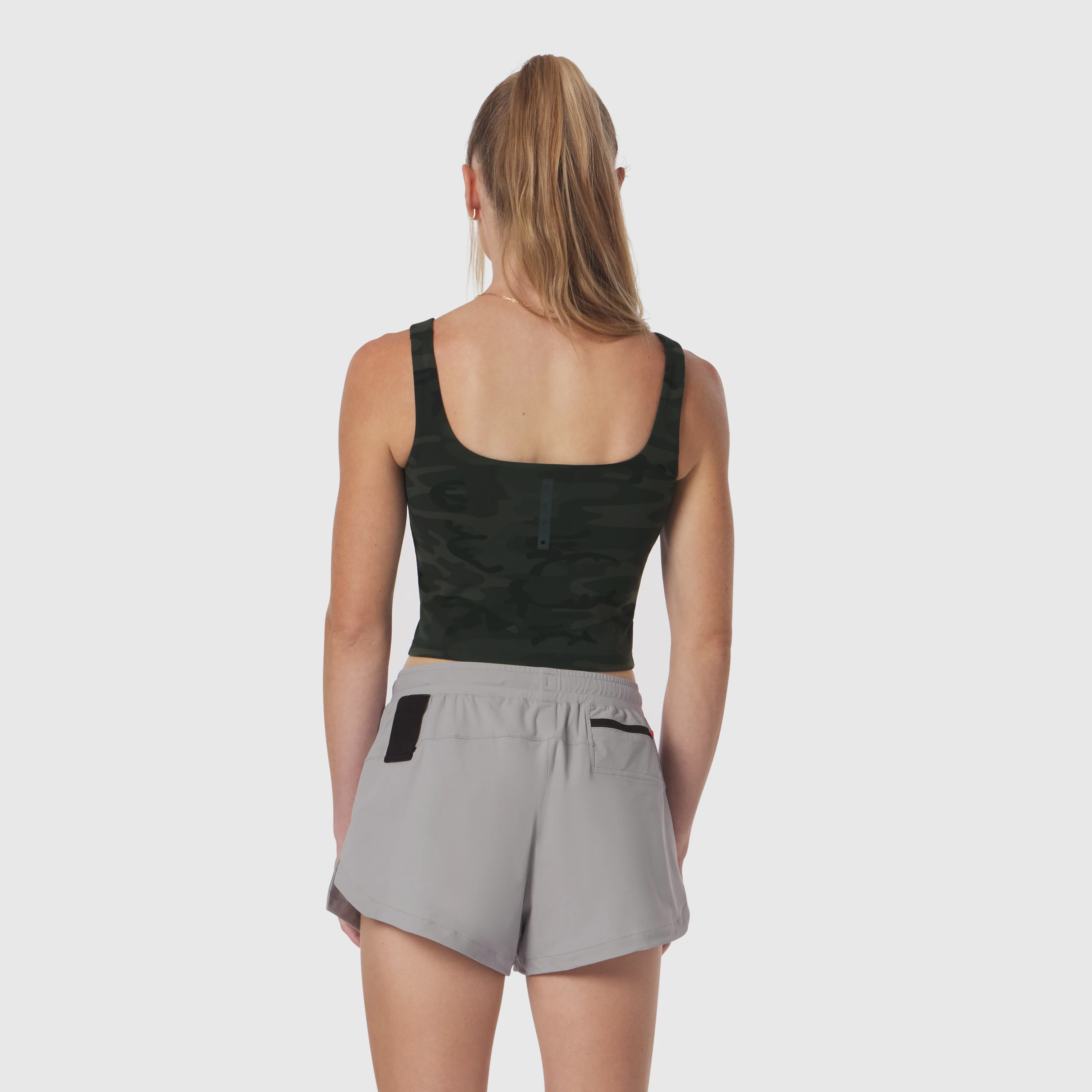 W022. LYCRA® 2-in-1 Tank Top - Dark Camo - Image 3