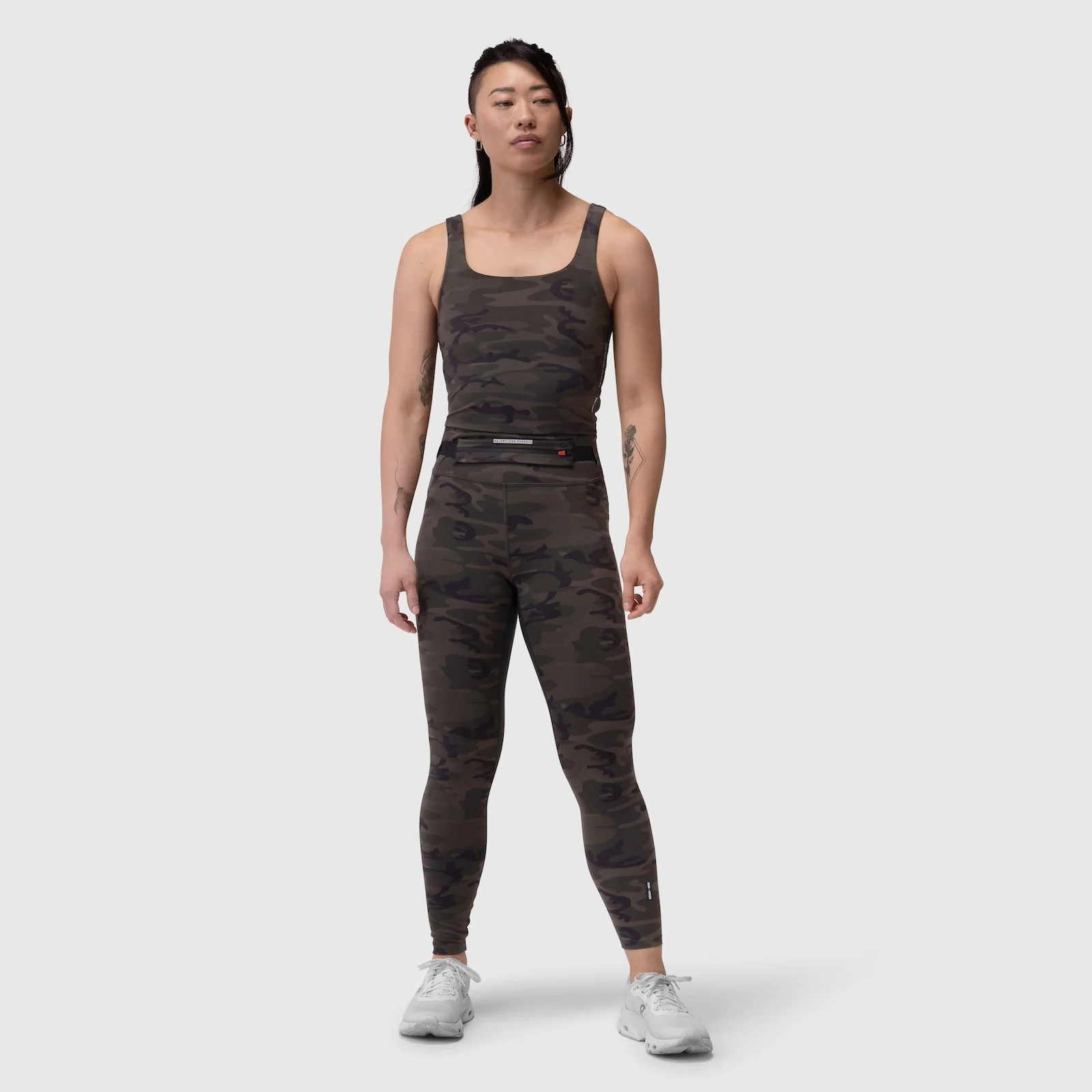 W022. LYCRA® 2-in-1 Tank Top - Dark Camo - Image 7
