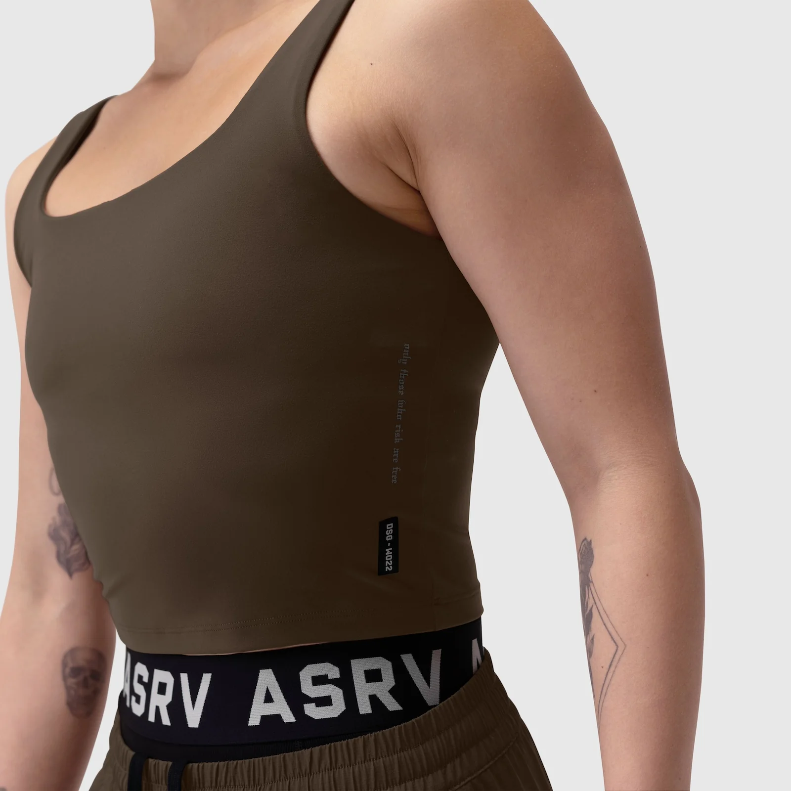 W022. LYCRA® 2-in-1 Tank Top - Dark Earth - Image 10