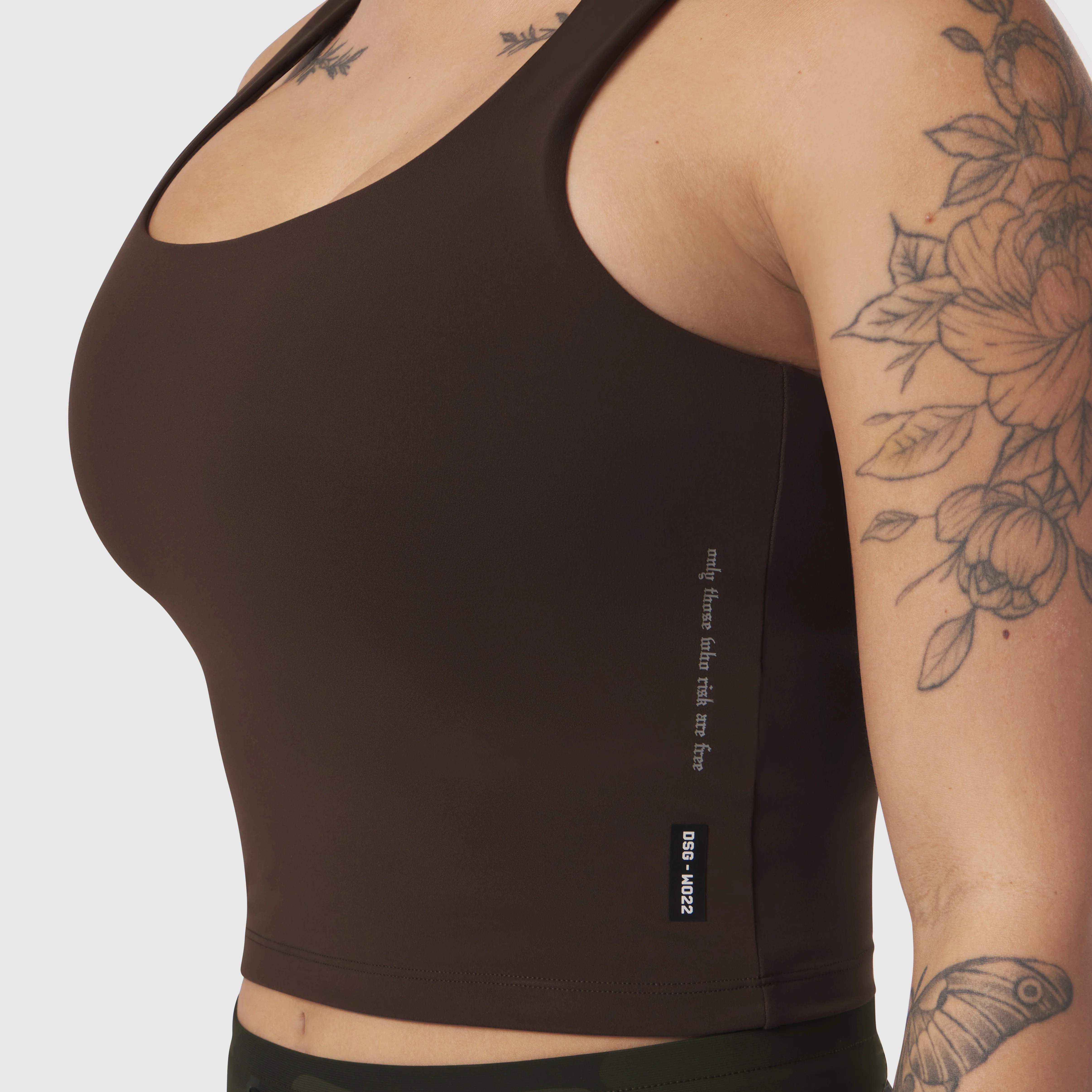 W022. LYCRA® 2-in-1 Tank Top - Dark Earth - Image 3