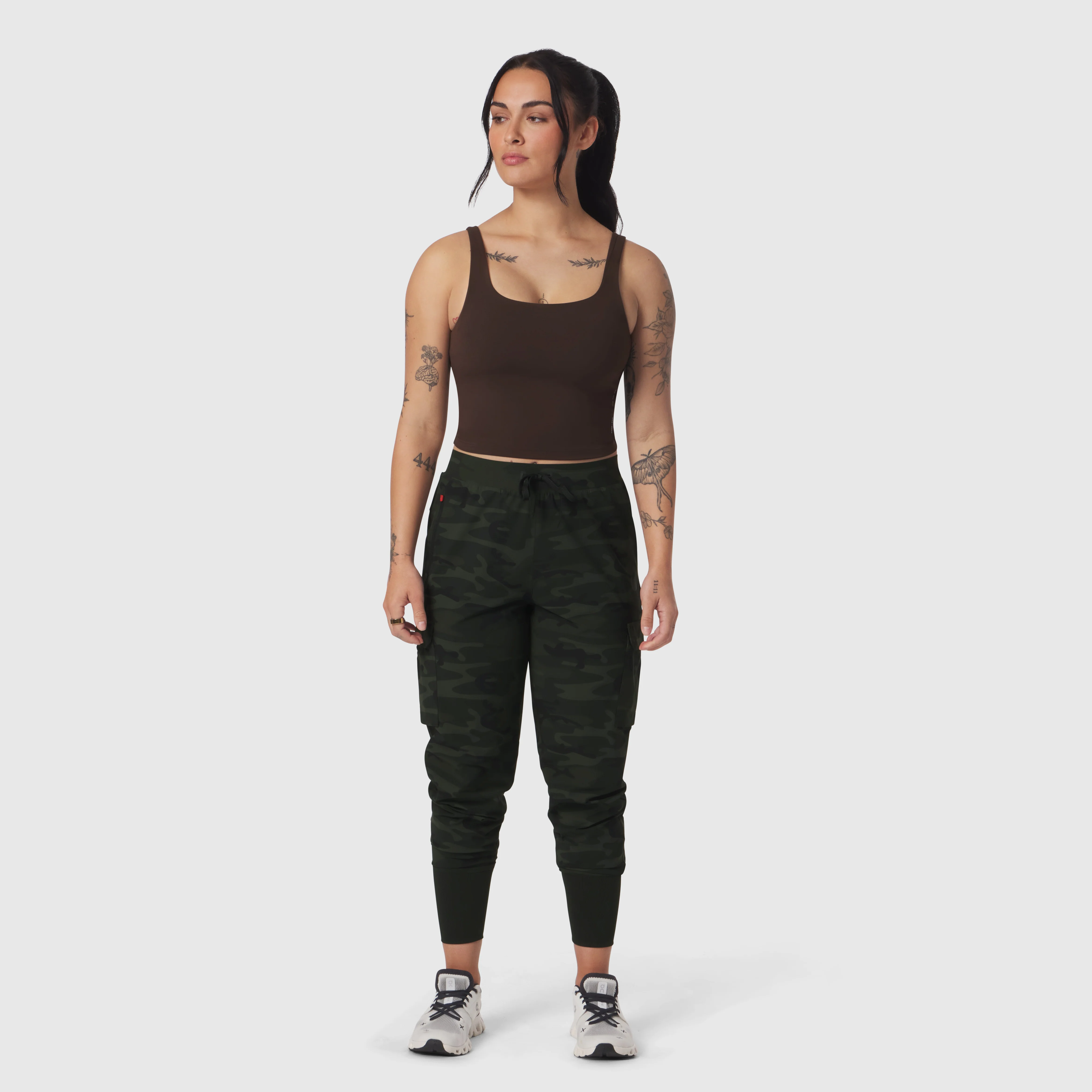 W022. LYCRA® 2-in-1 Tank Top - Dark Earth - Image 5