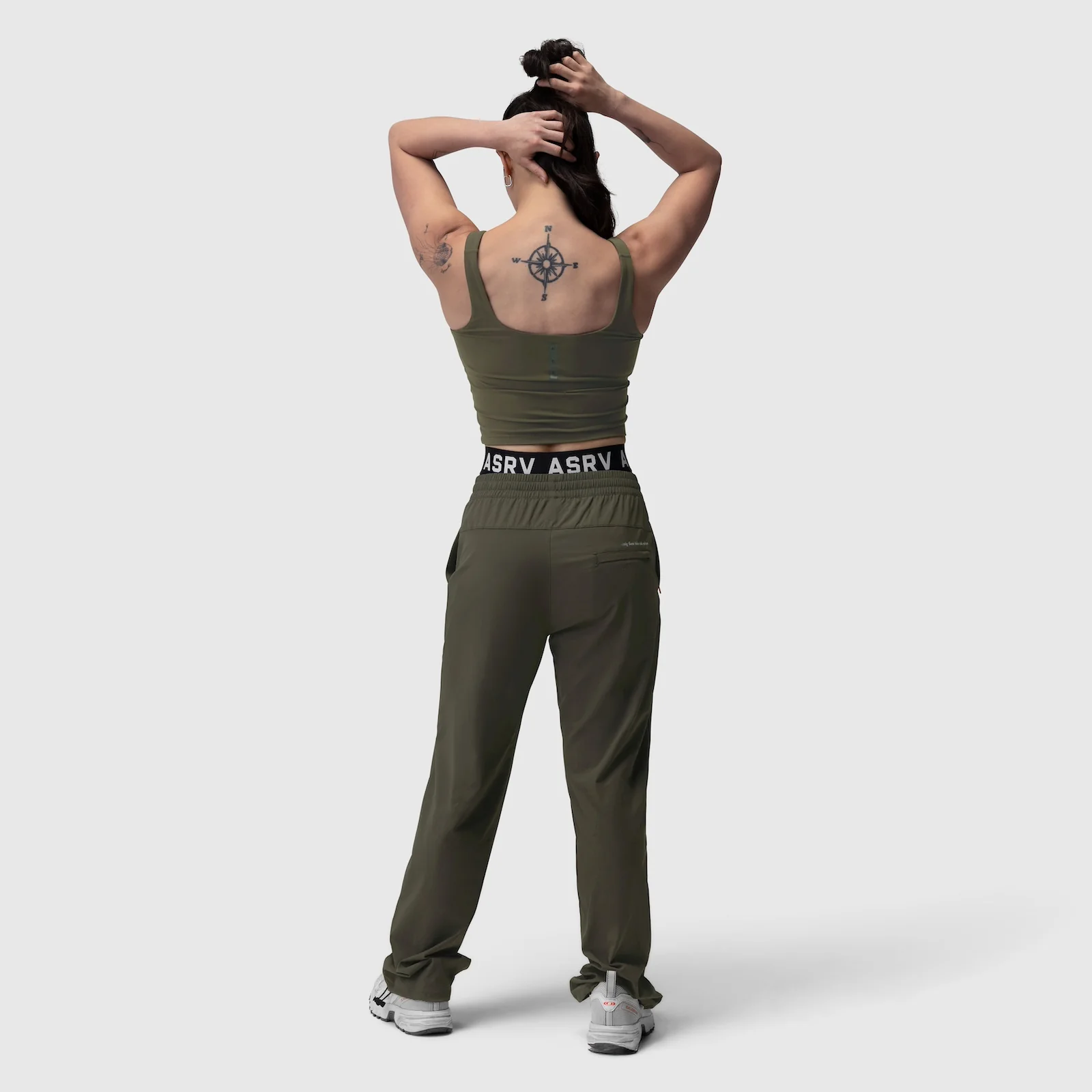 W022. LYCRA® 2-in-1 Tank Top - Olive - Image 8