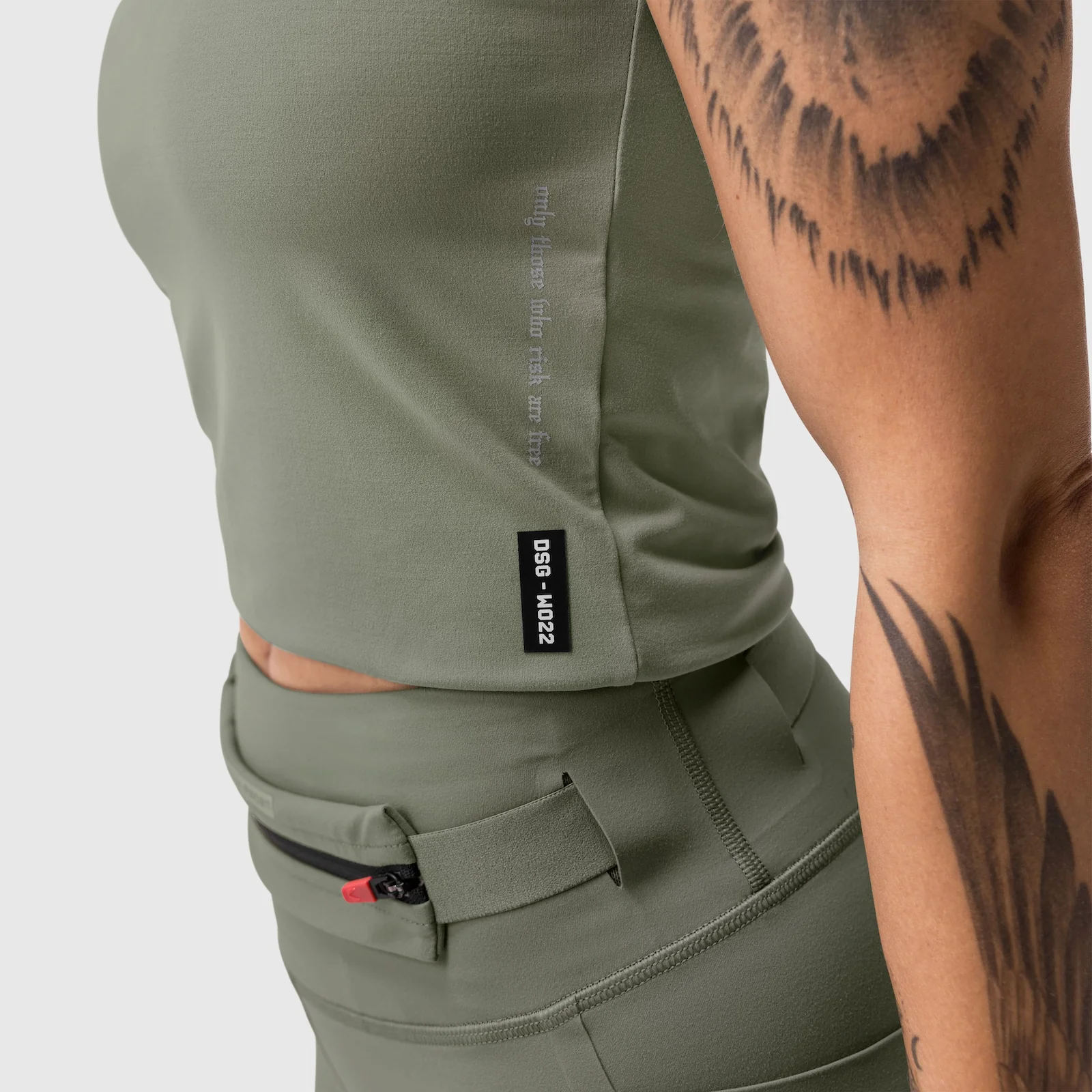 W022. LYCRA® 2-in-1 Tank Top - Sage - Image 11