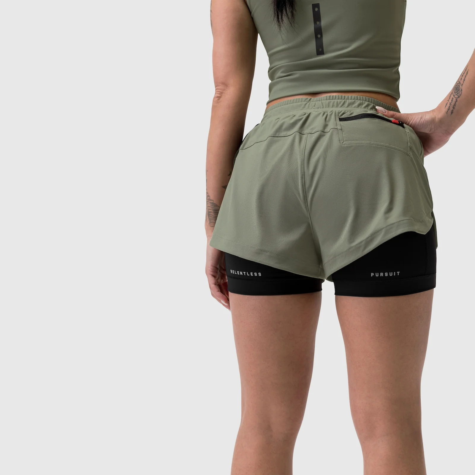 W025. Tetra-Lite® Liner Short - Sage - Image 13