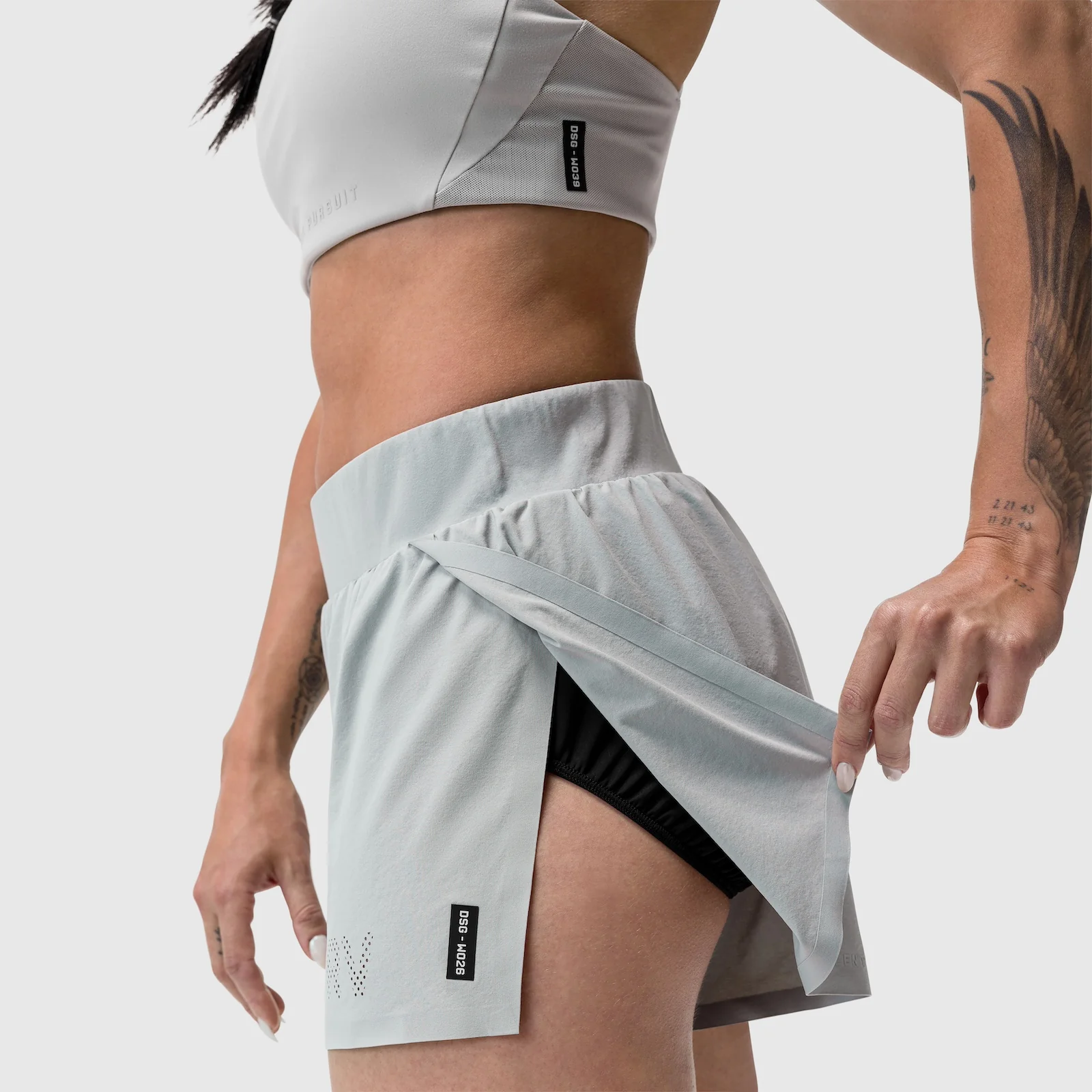 W026. Aerotex™ Side Split Run Short - Slate Grey - Image 6