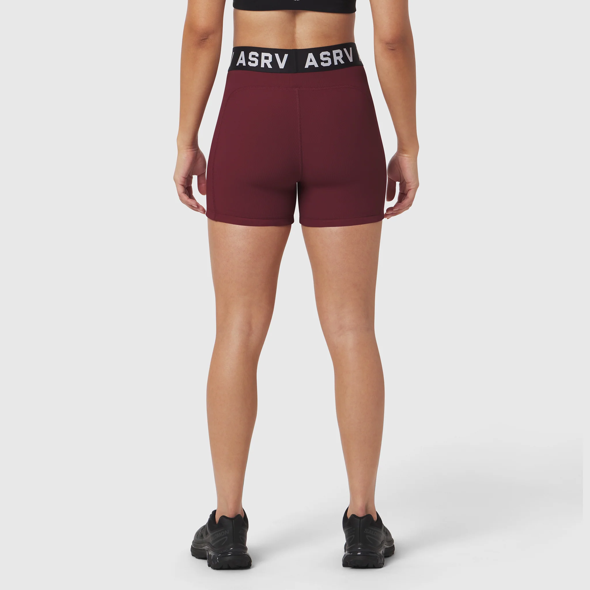 W027. LYCRA® Ribbed Short - Crimson - Image 5