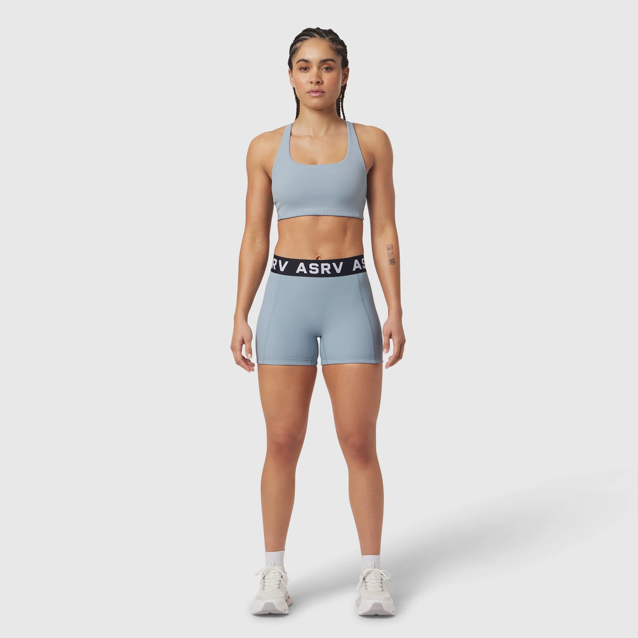 W027. LYCRA® Ribbed Short - Light Sky - Image 5