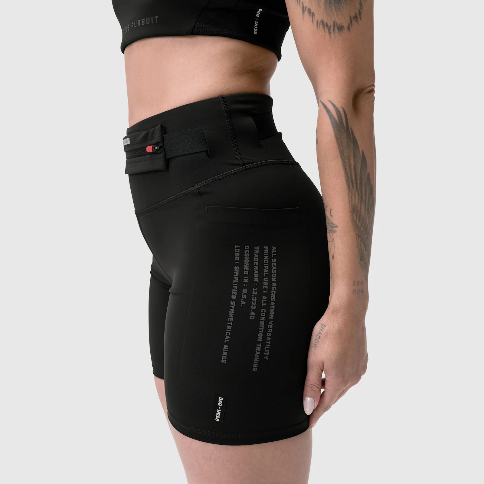 W029. LYCRA® 3-in-1 Biker Short - Black - Image 2