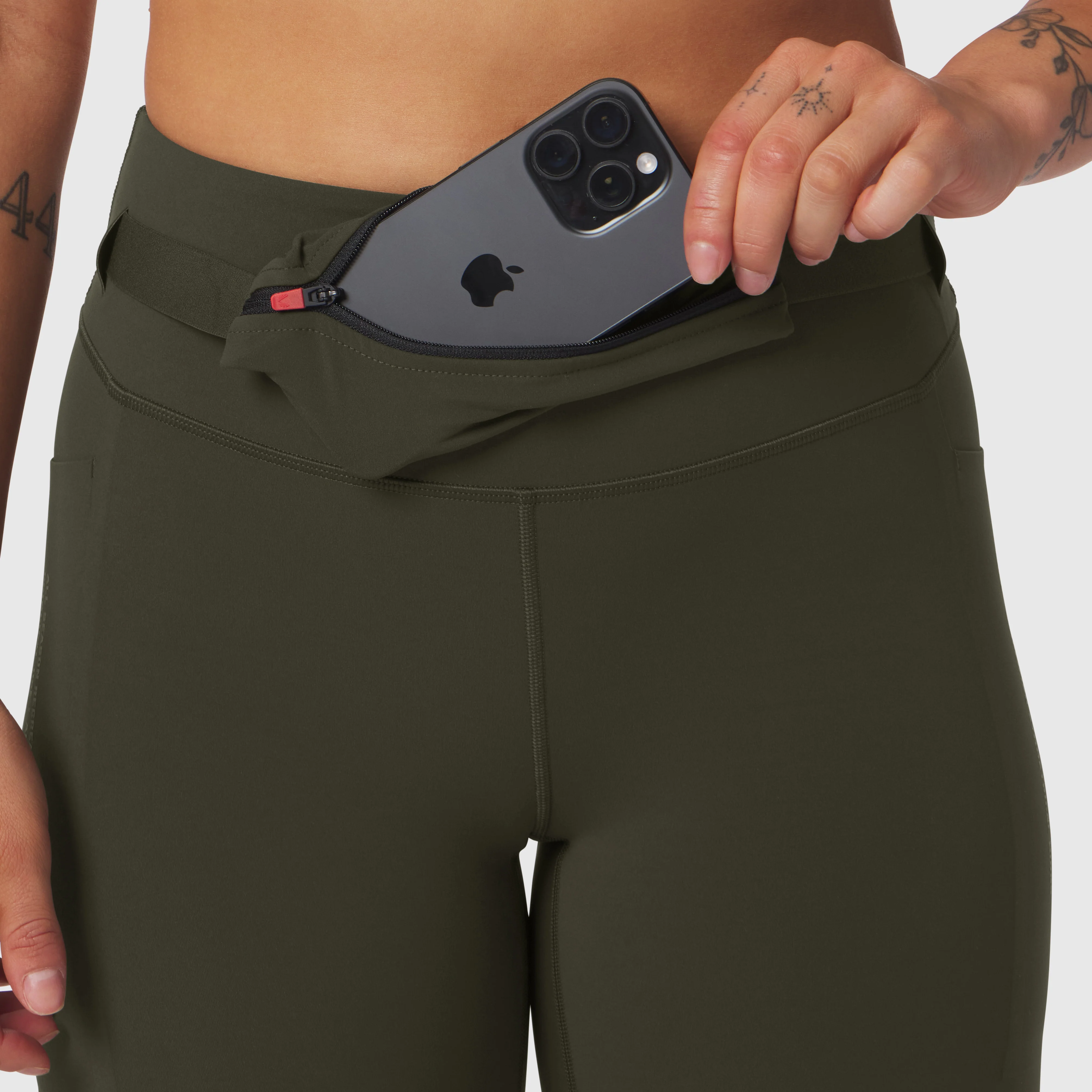 W030. LYCRA® 3-in-1 Legging - Olive - Image 3