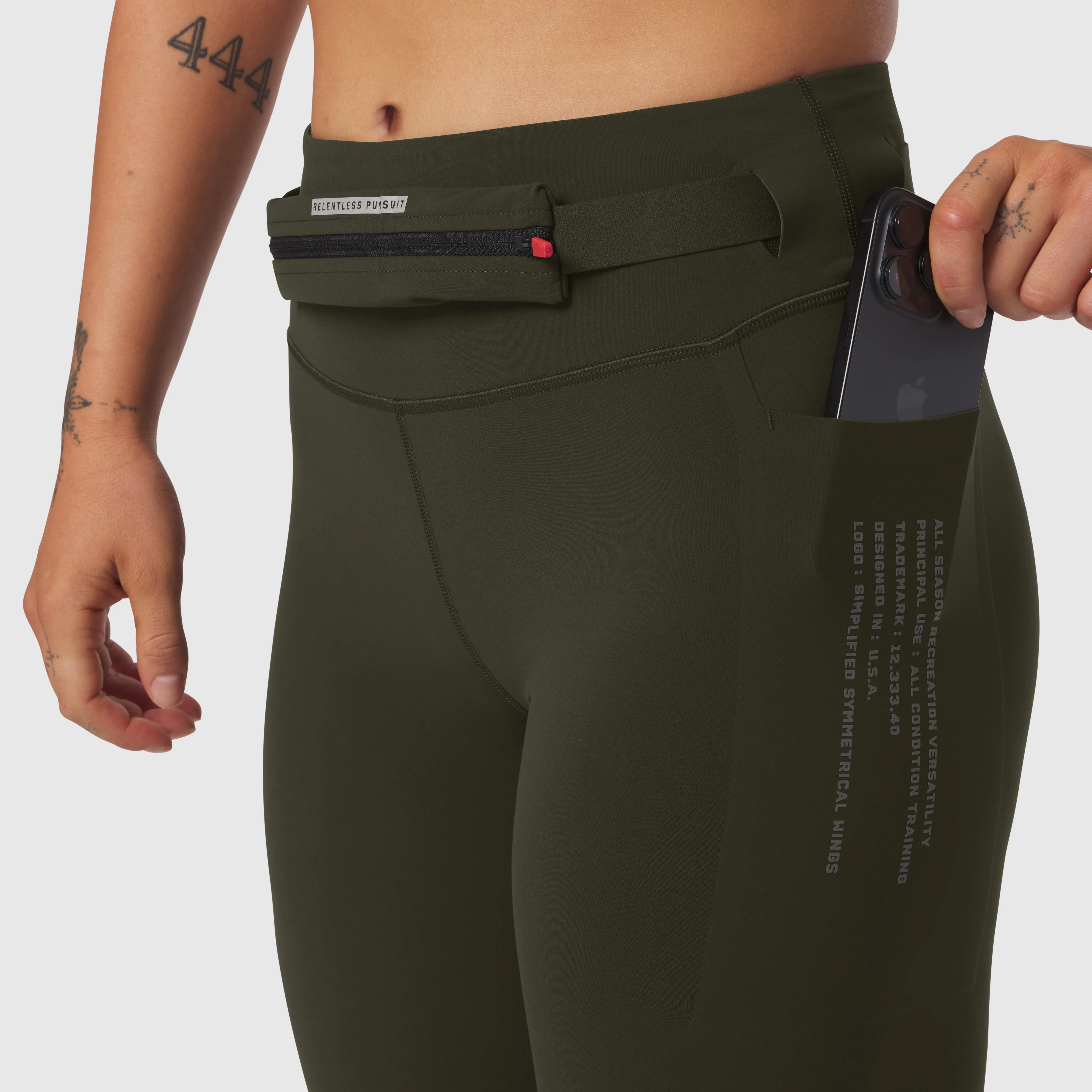W030. LYCRA® 3-in-1 Legging - Olive - Image 5