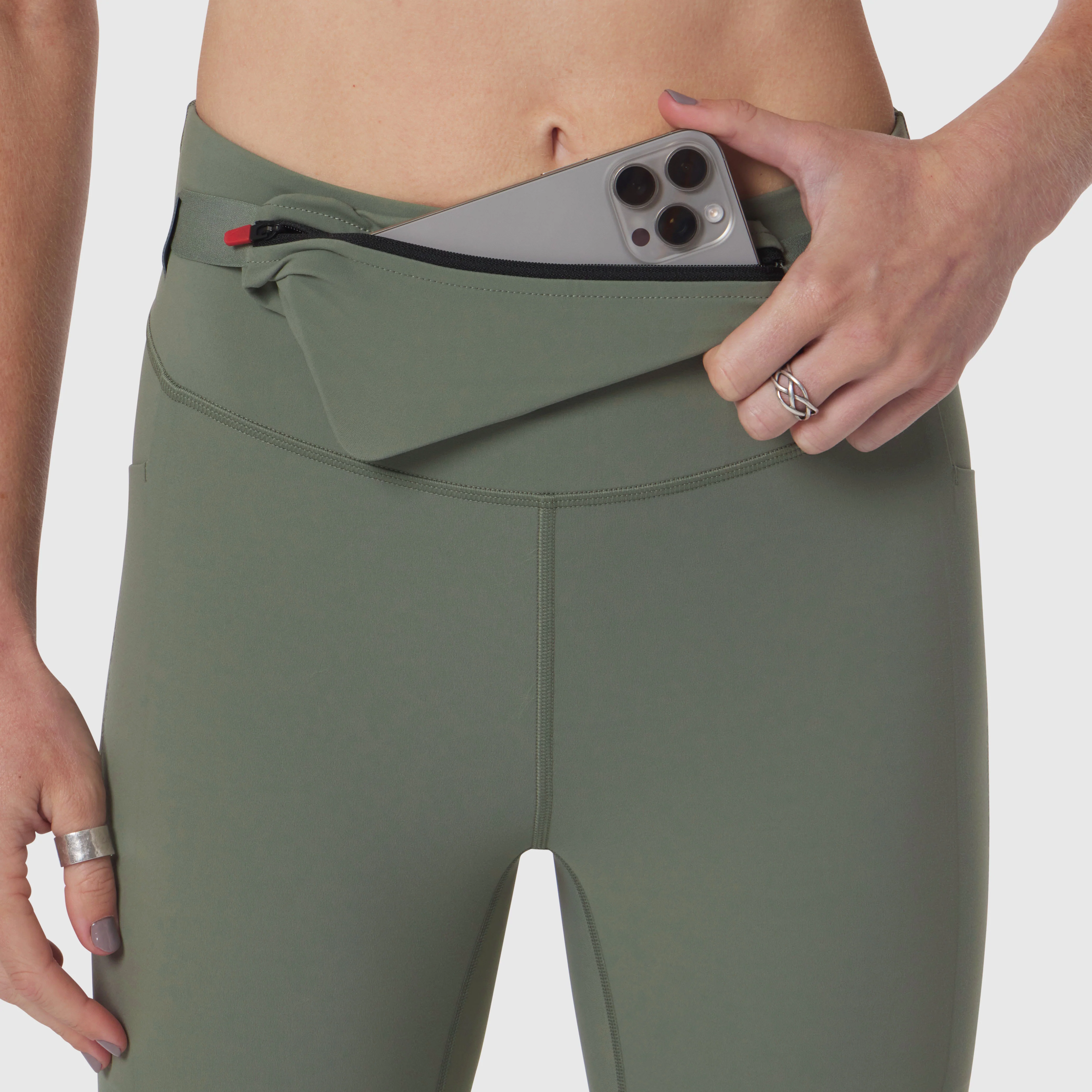 W030. LYCRA® 3-in-1 Legging - Sage - Image 5