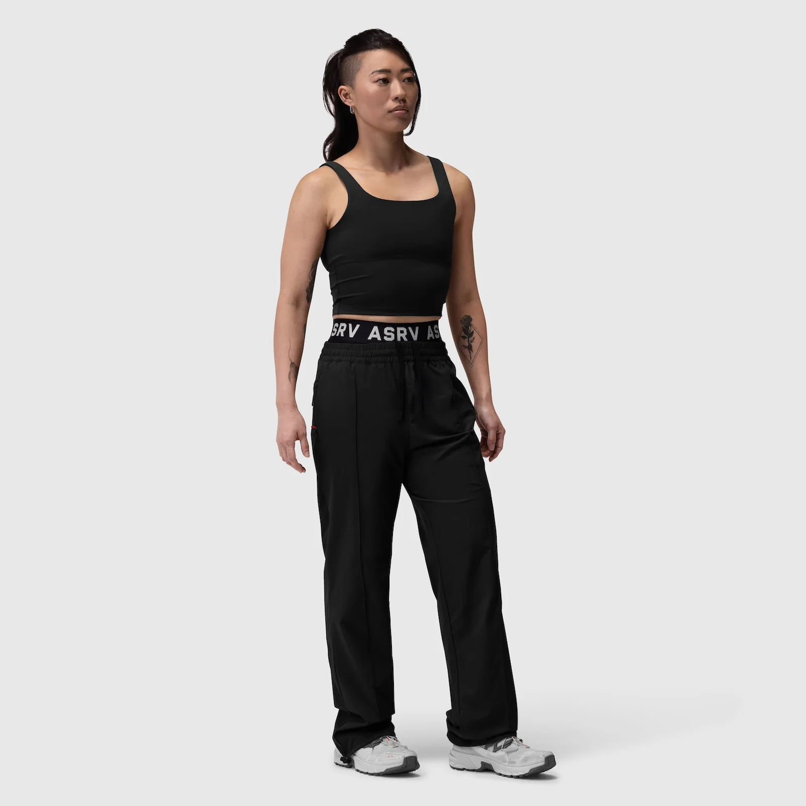 W036. Ripstop Relaxed Track Pant - Black - Image 10