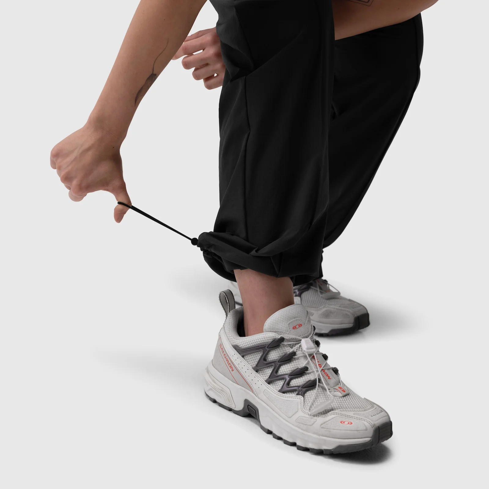 W036. Ripstop Relaxed Track Pant - Black - Image 14