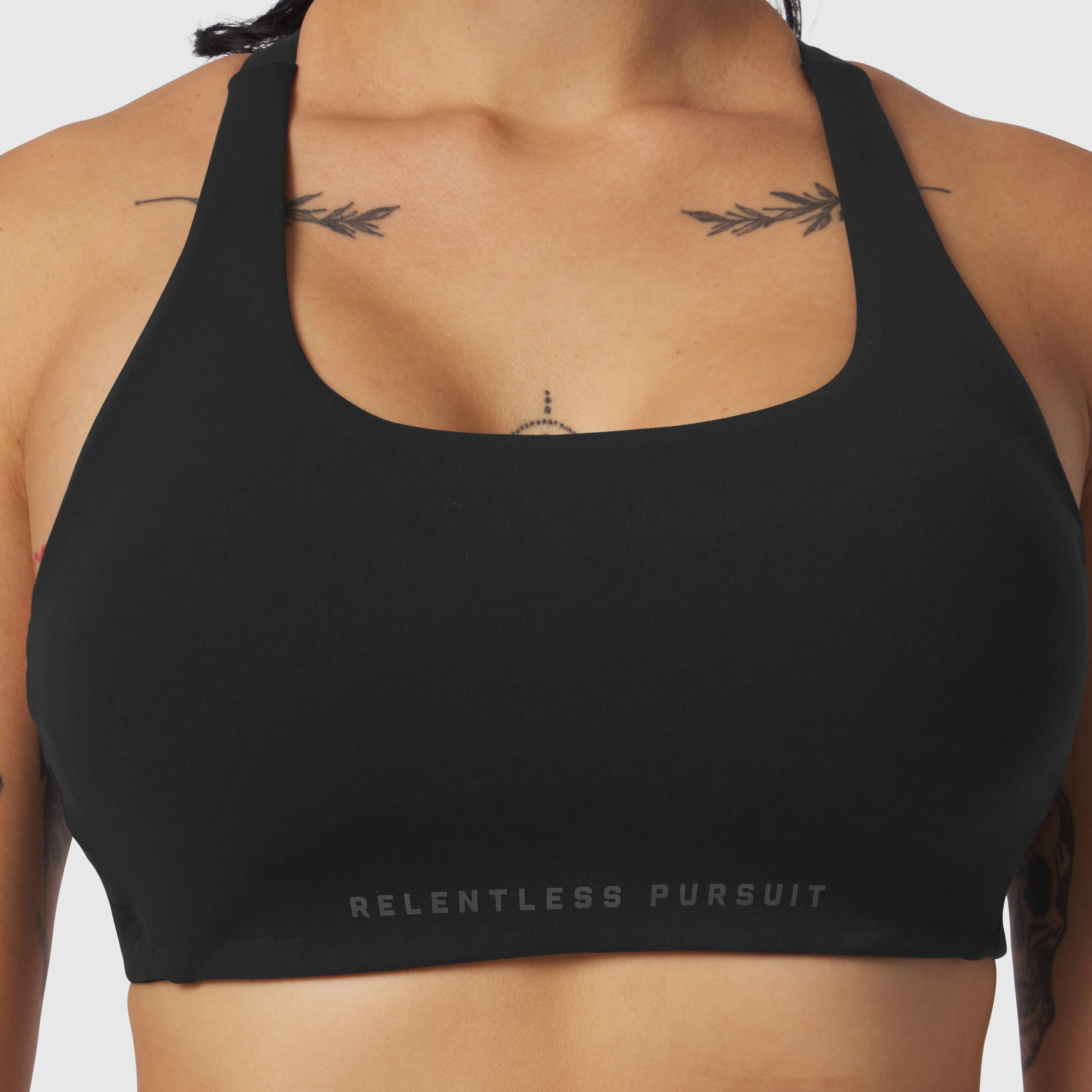W039. LYCRA® Hybrid Sports Bra - Black - Image 3