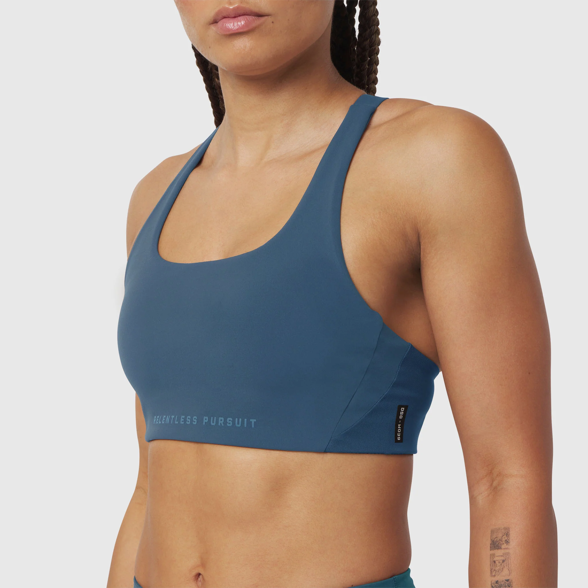 W039. LYCRA® Hybrid Sports Bra - Storm - Image 6