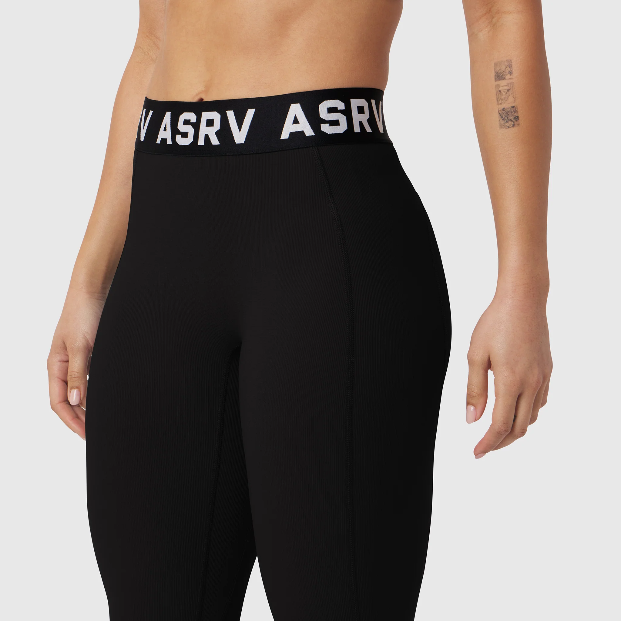 W071. LYCRA® Ribbed Legging - Black - Image 6