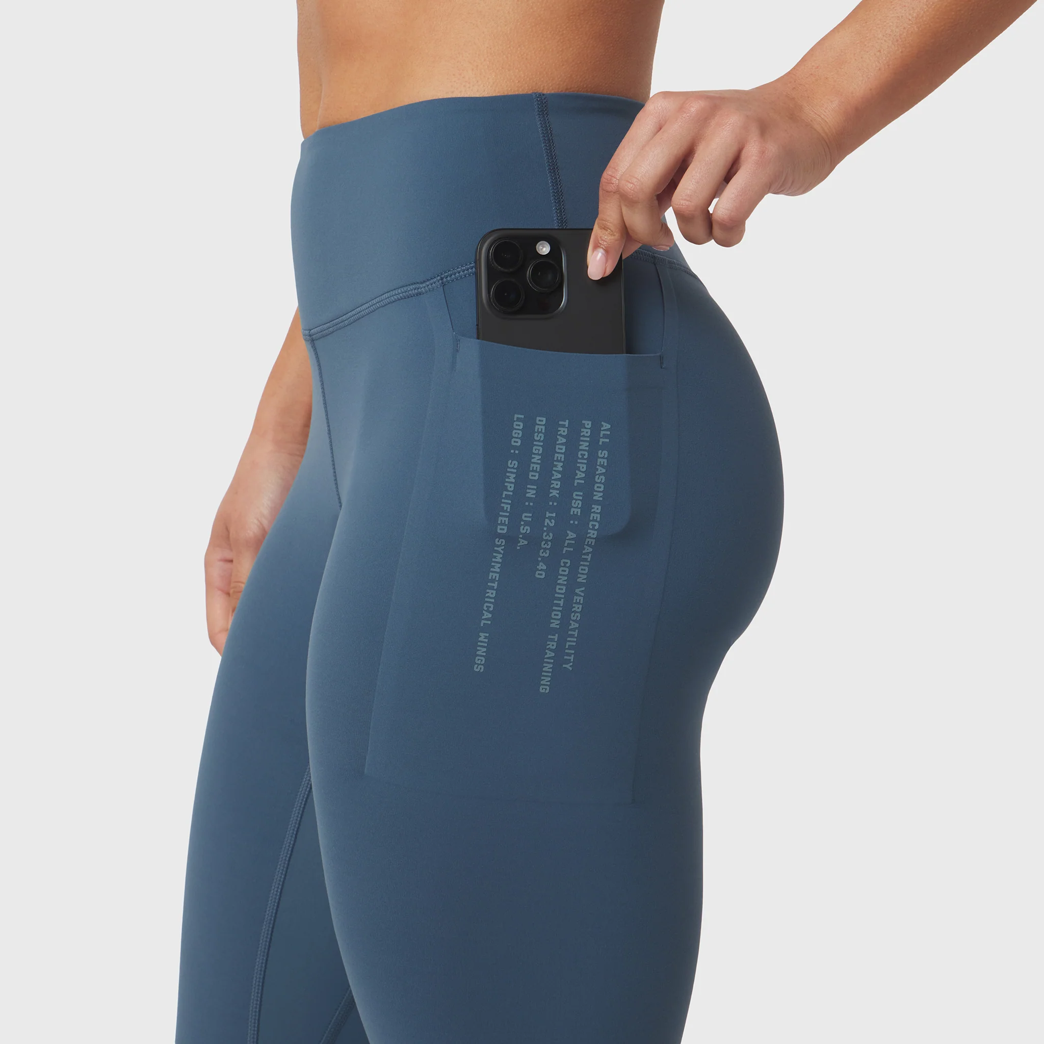 W072. LYCRA® ADAPTIV 4 Pocket Legging - Storm - Image 3