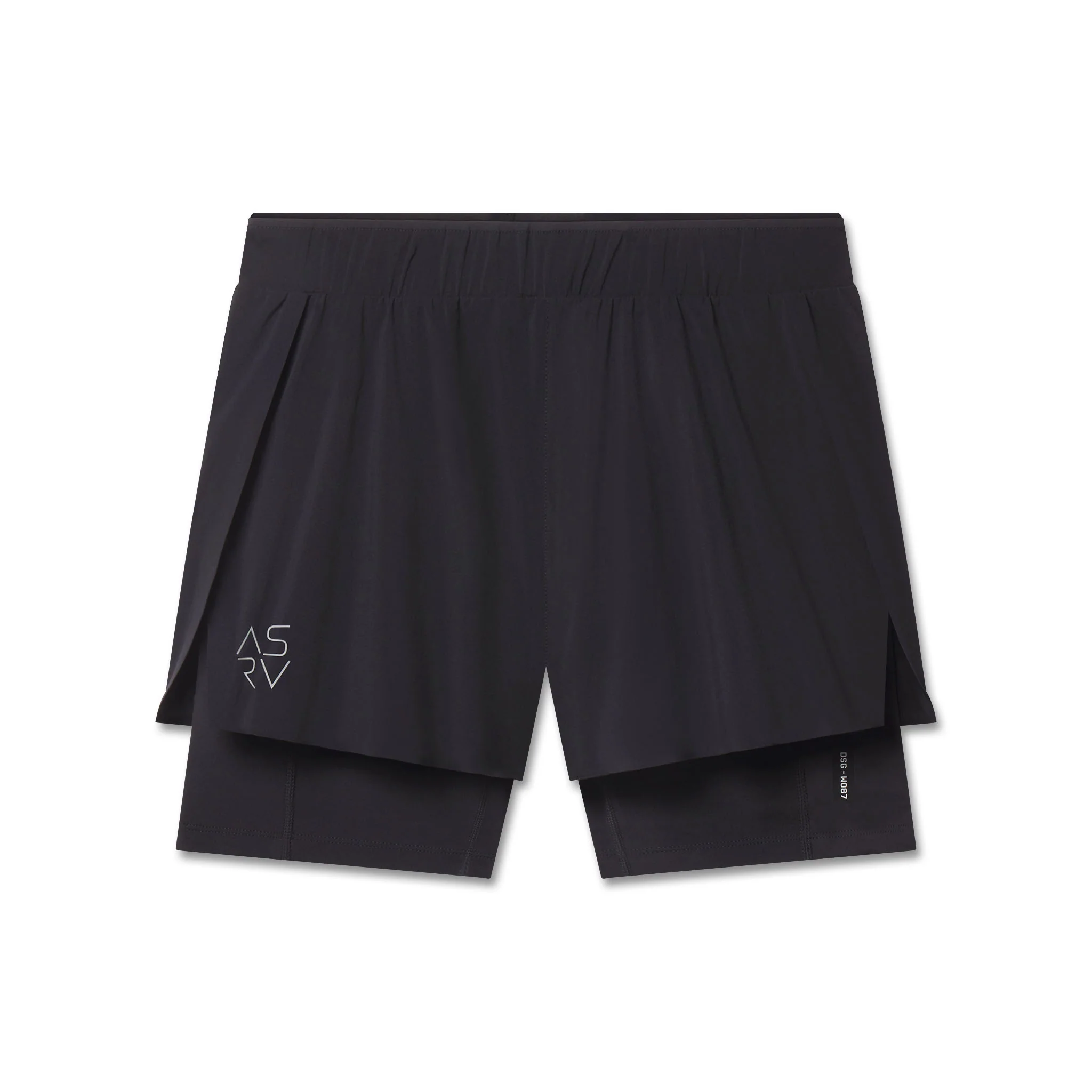 W087. Aerotex™ Side Split Liner Short - Black - Image 7