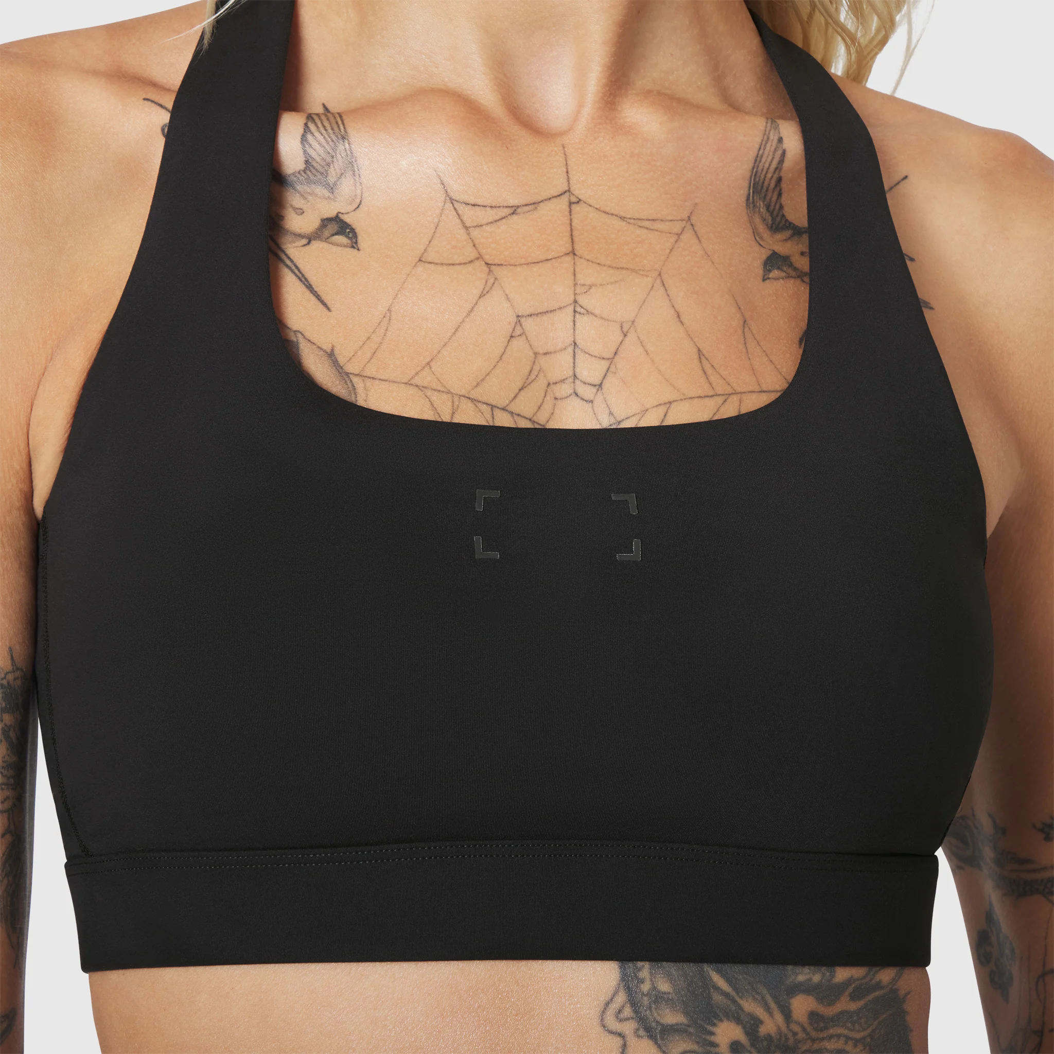 W096. LYCRA® ADAPTIV Racerback Sports Bra - Black - Image 5